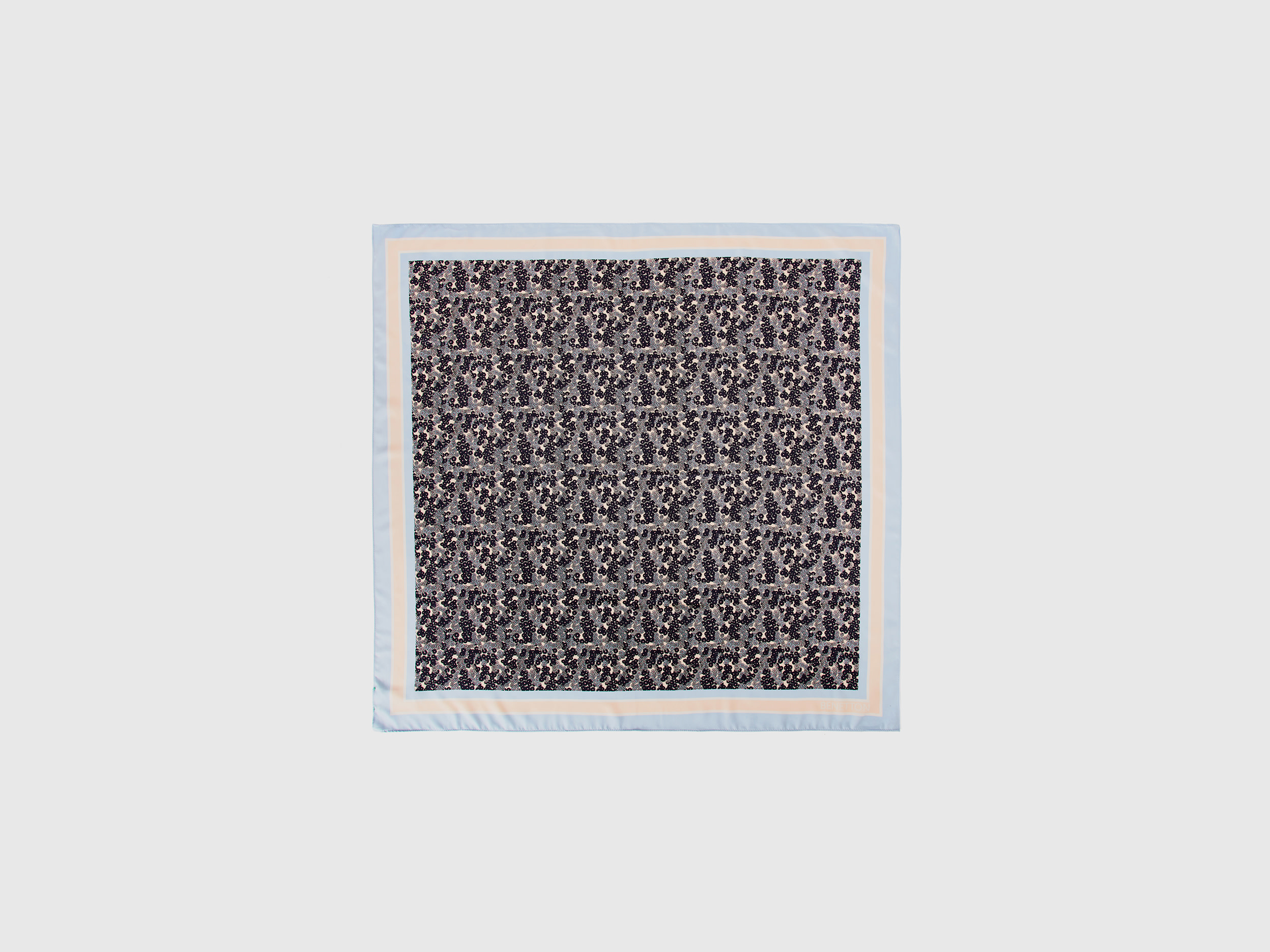 Benetton, Foulard Fantasia In Tessuto Riciclato, Lilla, Donna