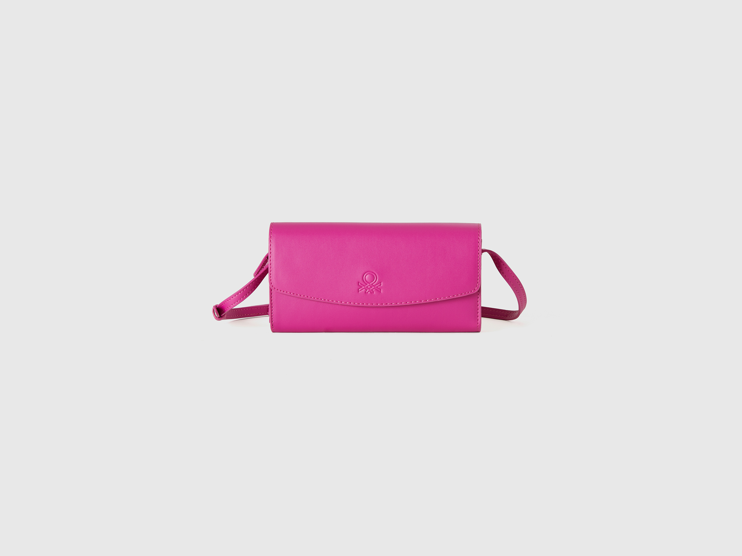 Benetton, Handtasche Aus Beschichtetem Stoff, size OS, Fuchsia, female