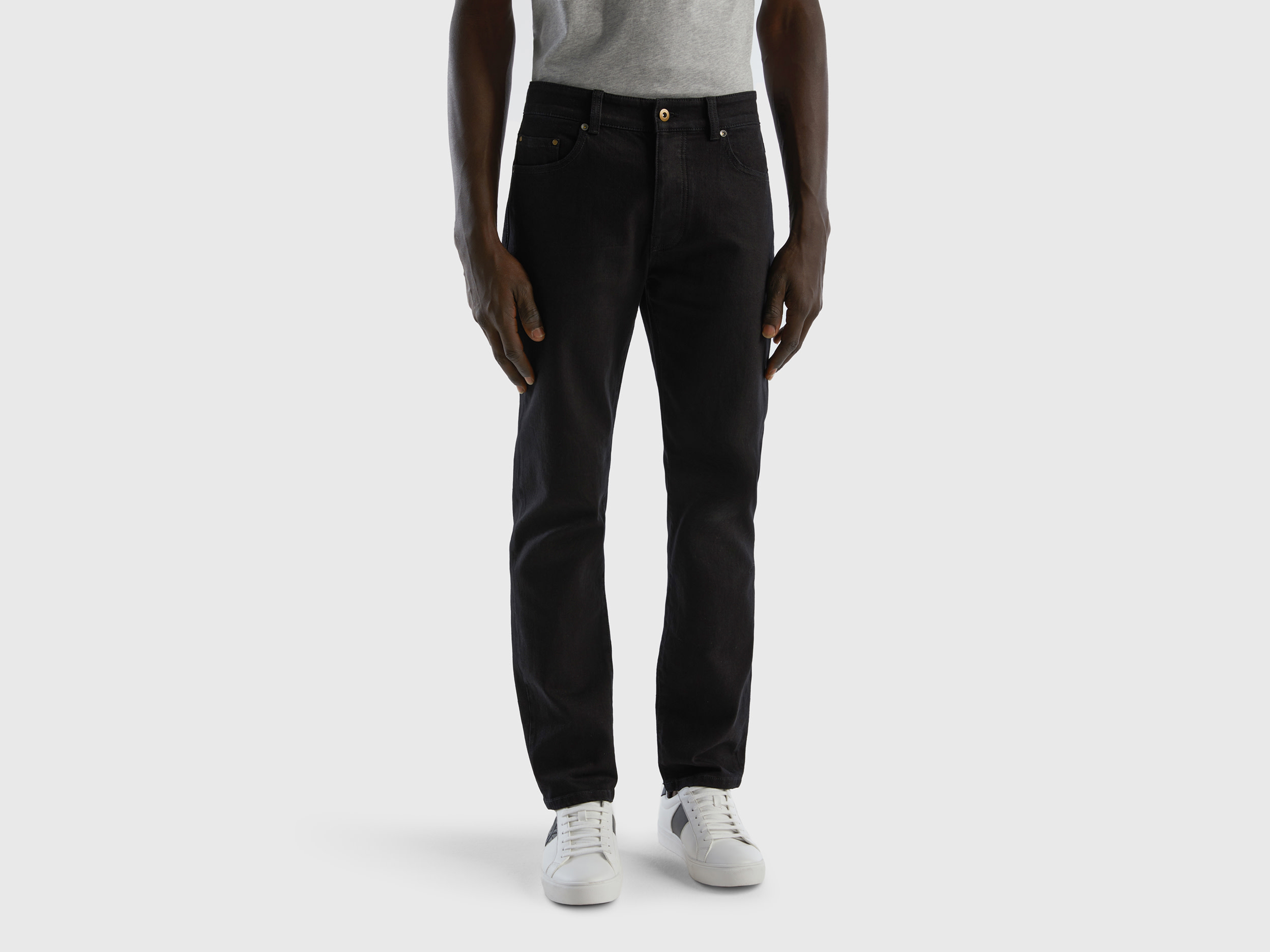 Benetton, Five Pocket Slim Fit Jeans, size 31, Black, Men