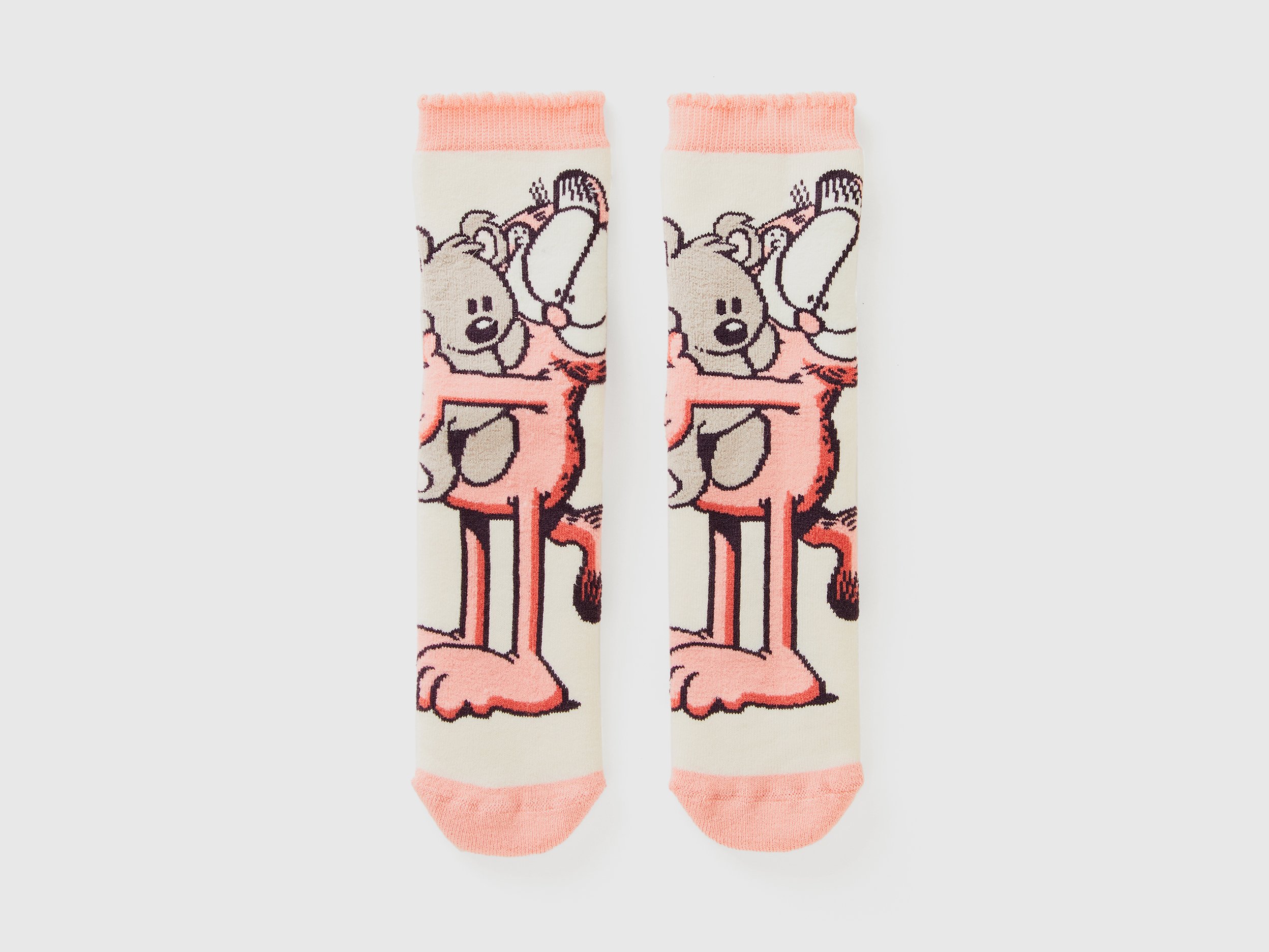 Benetton, Rutschfeste Socken Garfield ©2024 By Paws, Inc., size 39-41, Cremeweiss, female