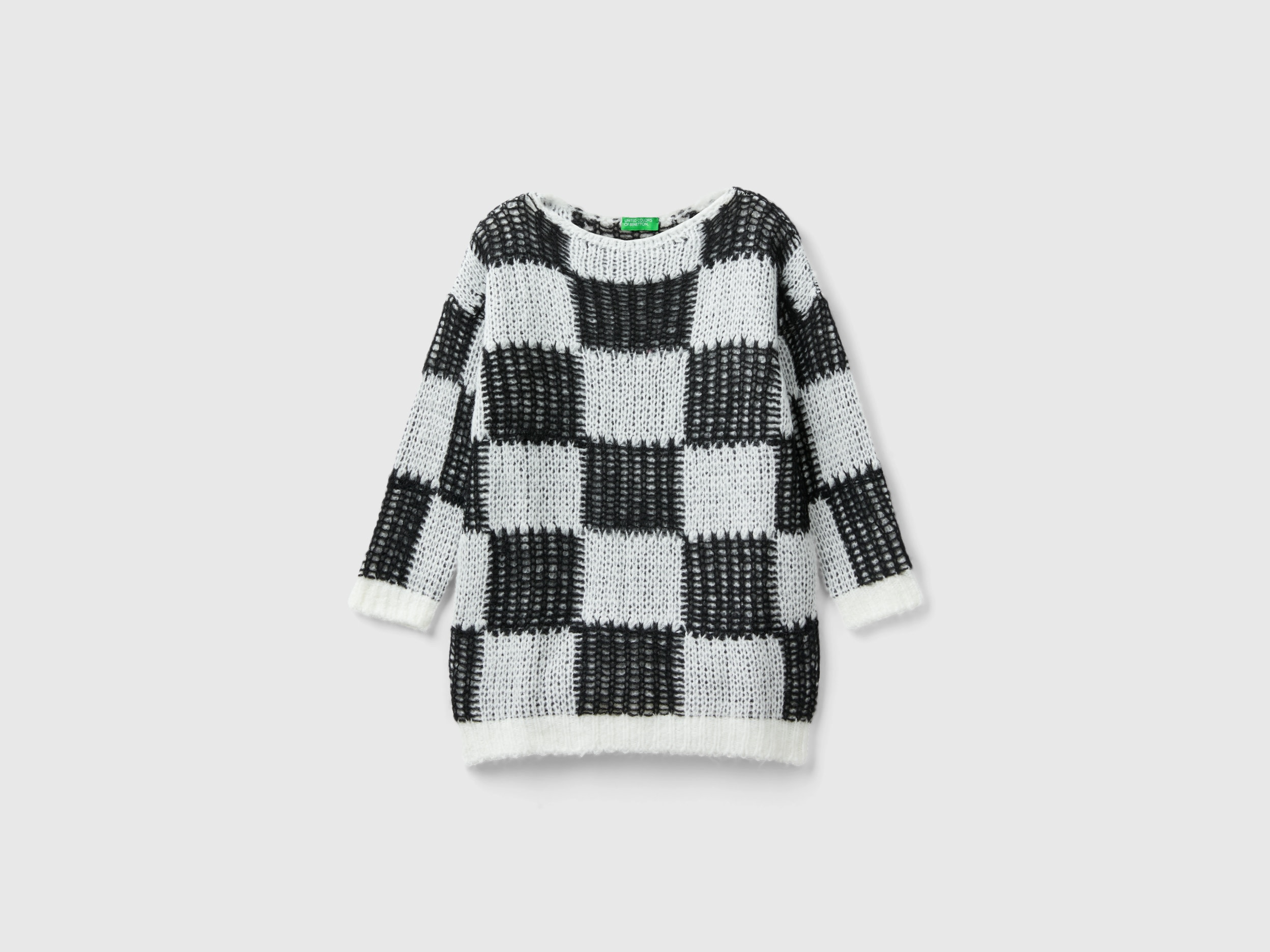 Benetton, Oversized Fit Check Sweater, size S, Multi-color, Kids