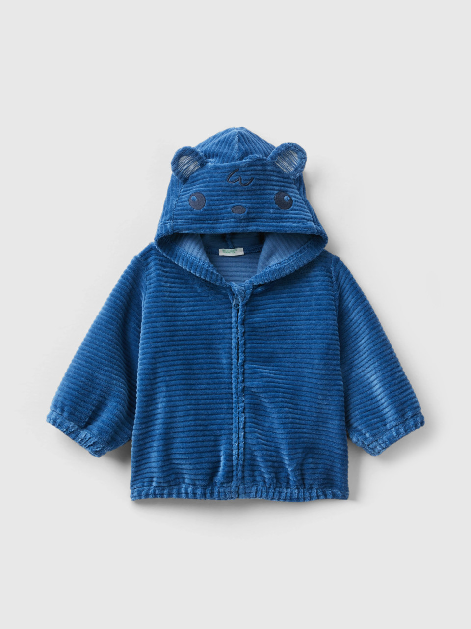 Benetton, Sweatshirt In Chenille With Hood, Blue, Kids