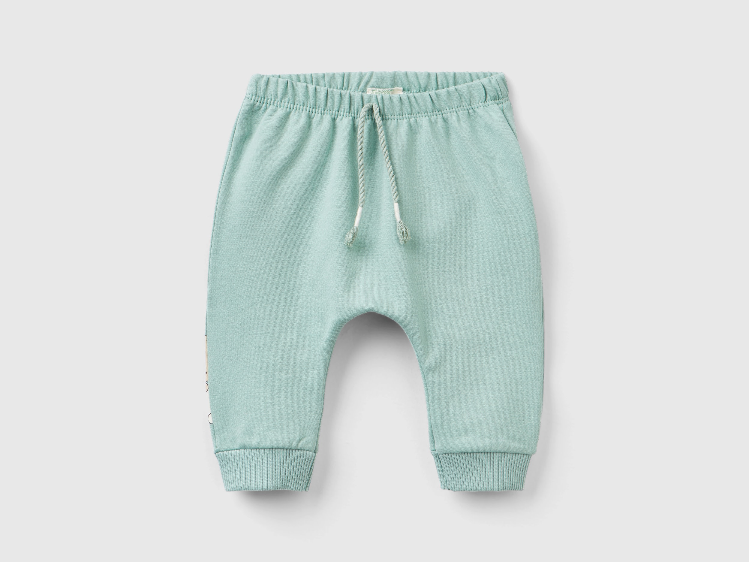 Benetton, Warm Sweat Trousers With Pocket, size 0-1, Aqua, Kids