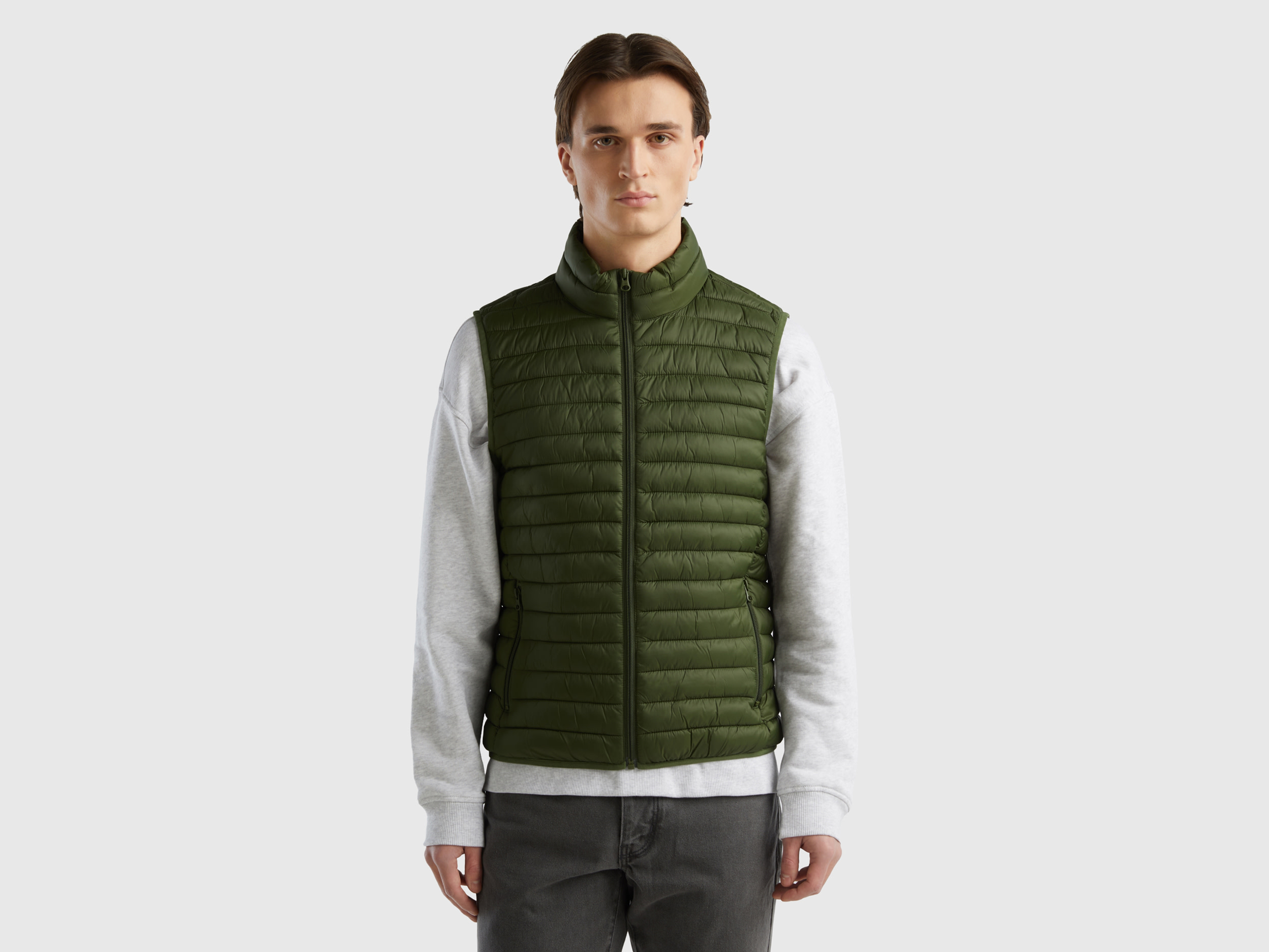 Benetton, Sleeveless Puffer Jacket With Recycled Wadding, size XXXL, , Men