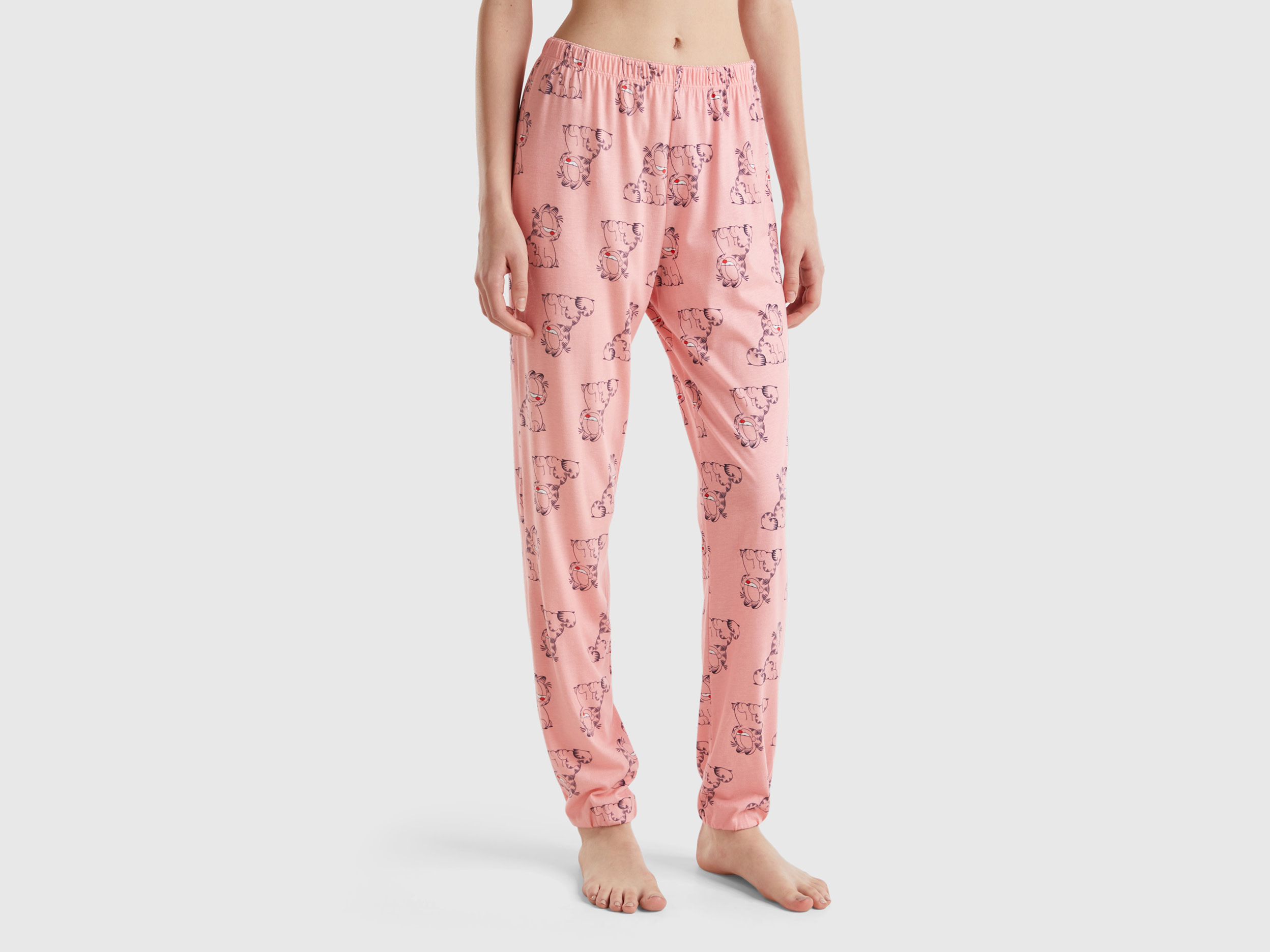Benetton, Pantaloni Da Pigiama Garfield ©2024 By Paws, Inc., Rosa, Donna