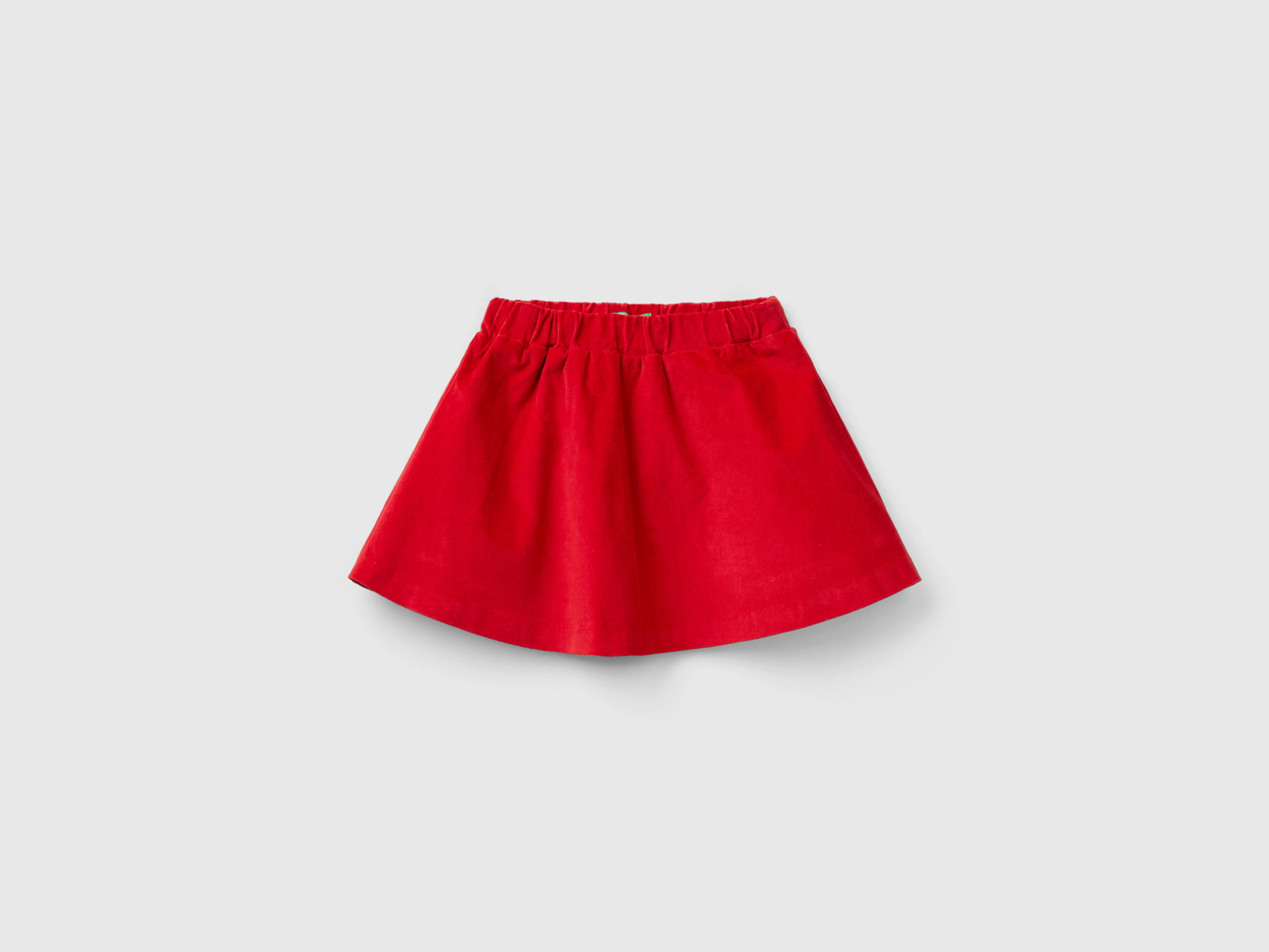 Benetton, Smooth Velvet Mini Skirt, size 2-3, Red, Kids