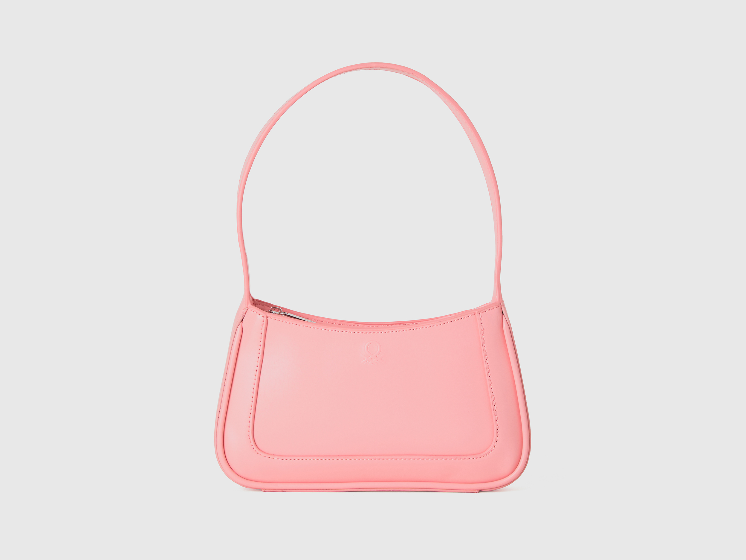 Benetton, Schultertasche Aus Beschichtetem Stoff, size OS, Pink, female