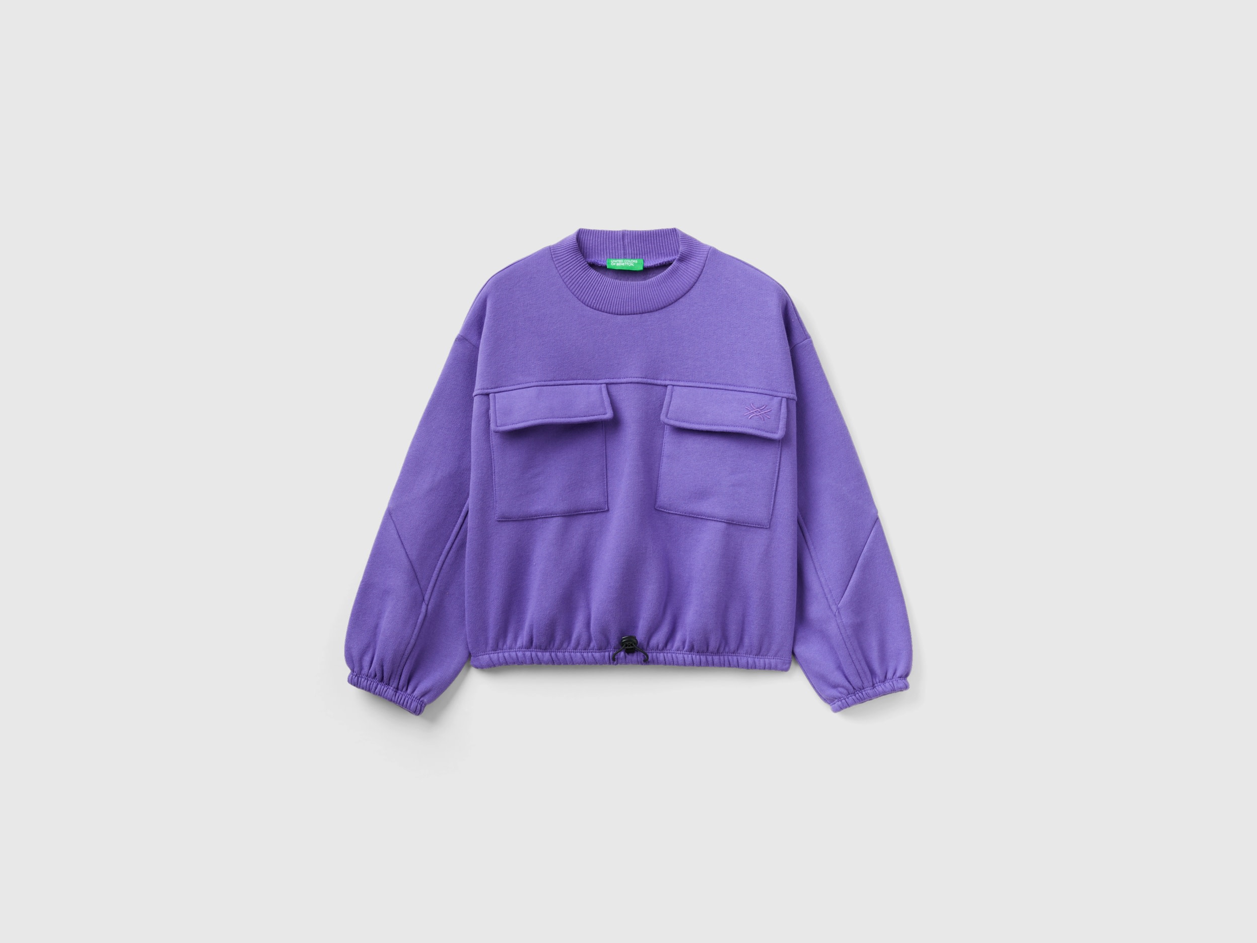 Benetton, Boxy Fit Sweatshirt With Pockets, size XL, Violet, Kids