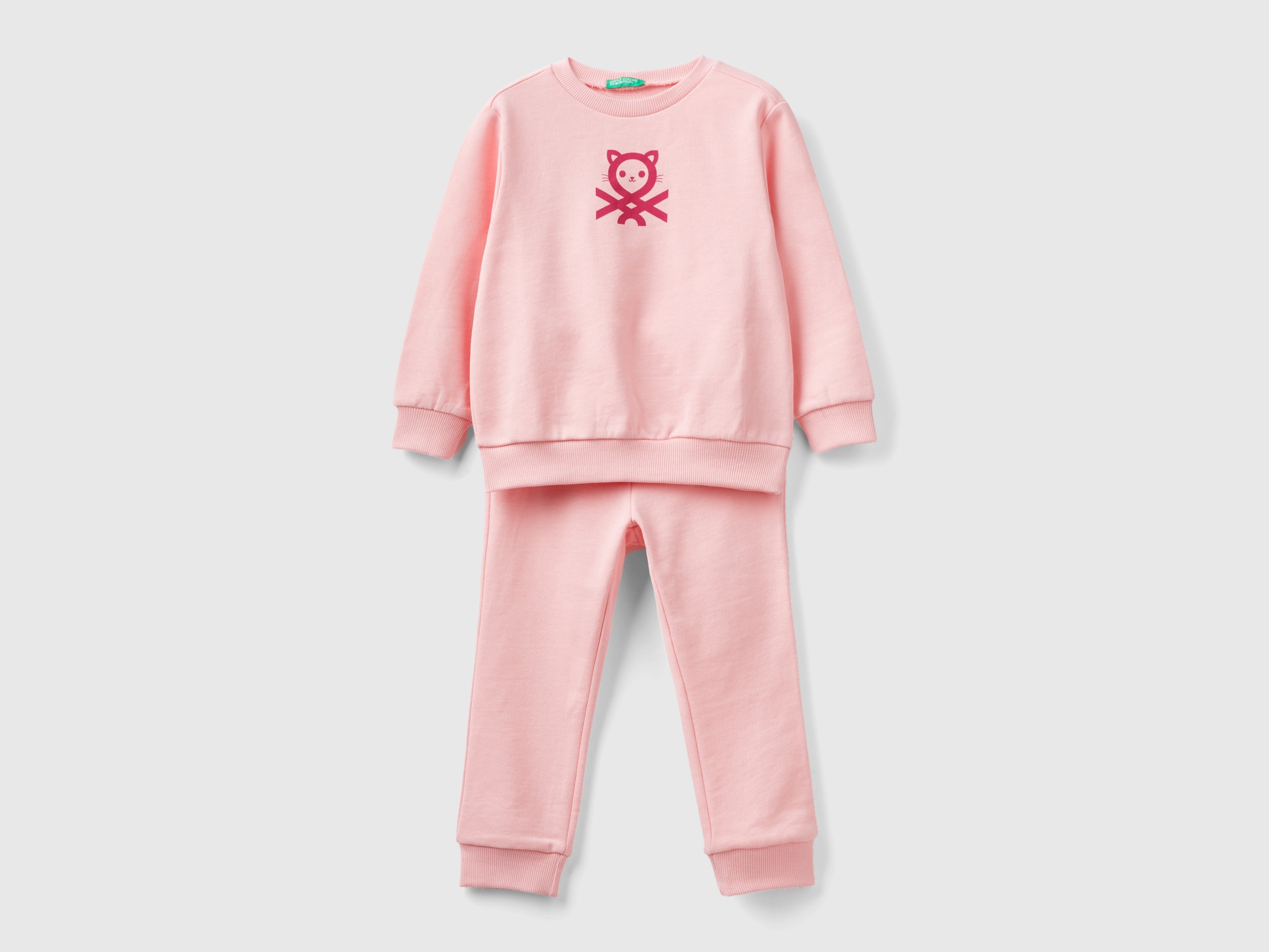Benetton, Sweat Tracksuit With Logo, size 4-5, Pink, Kids