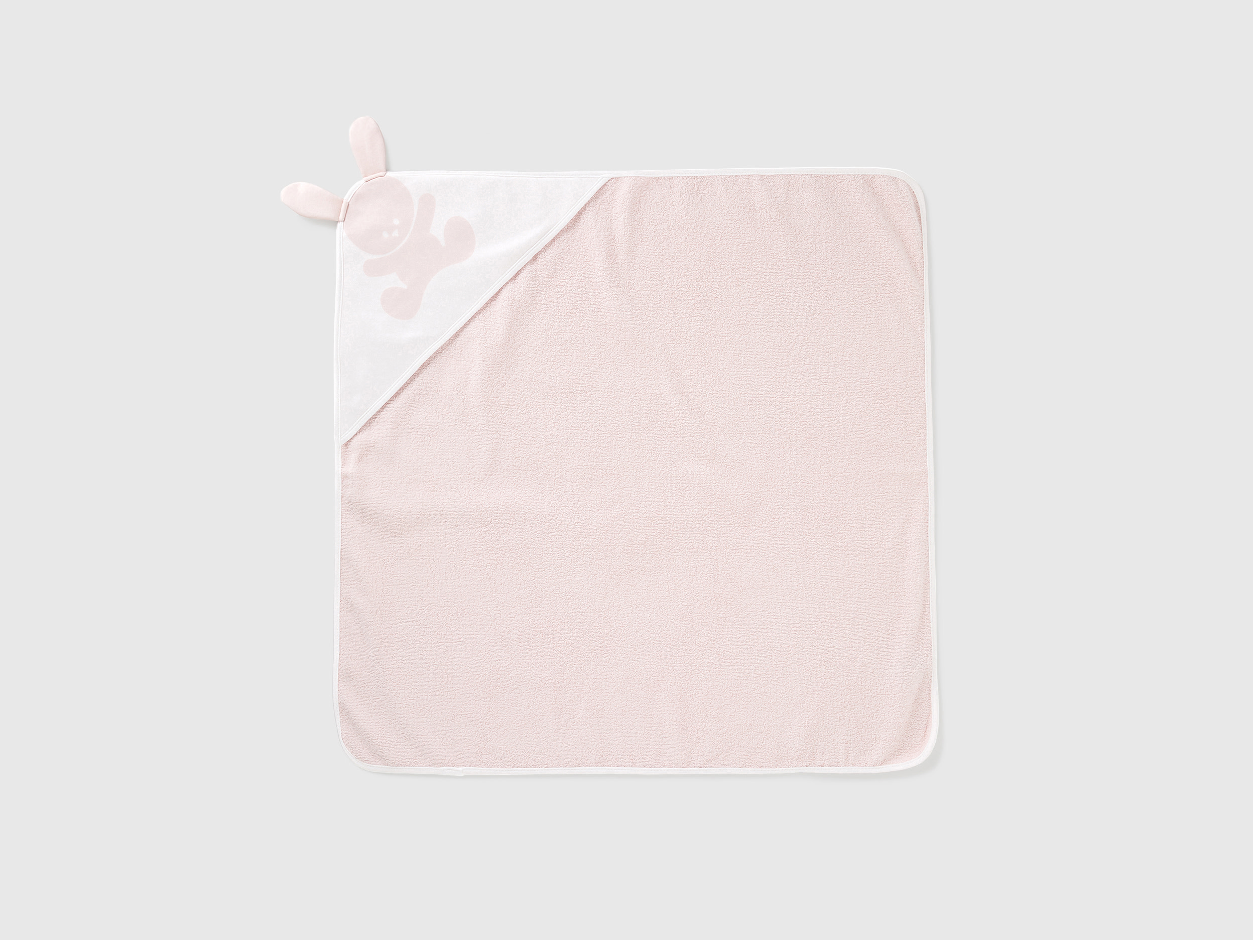 Benetton, Accappatoio Quadrato In Spugna Di Cotone, Rosa, Bambini