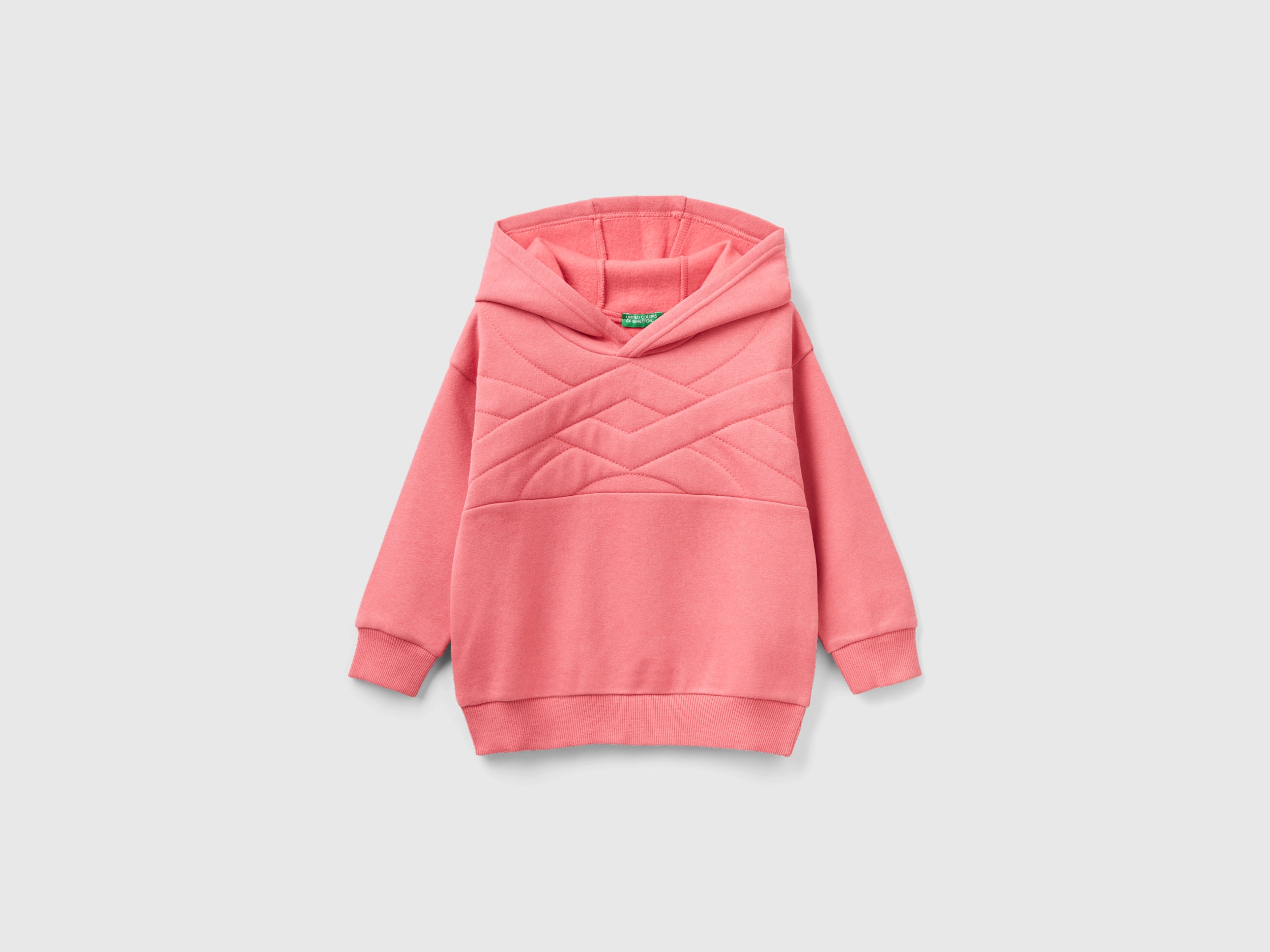 Benetton, Hoodie In Recycled Fabric, size 4-5, Pink, Kids