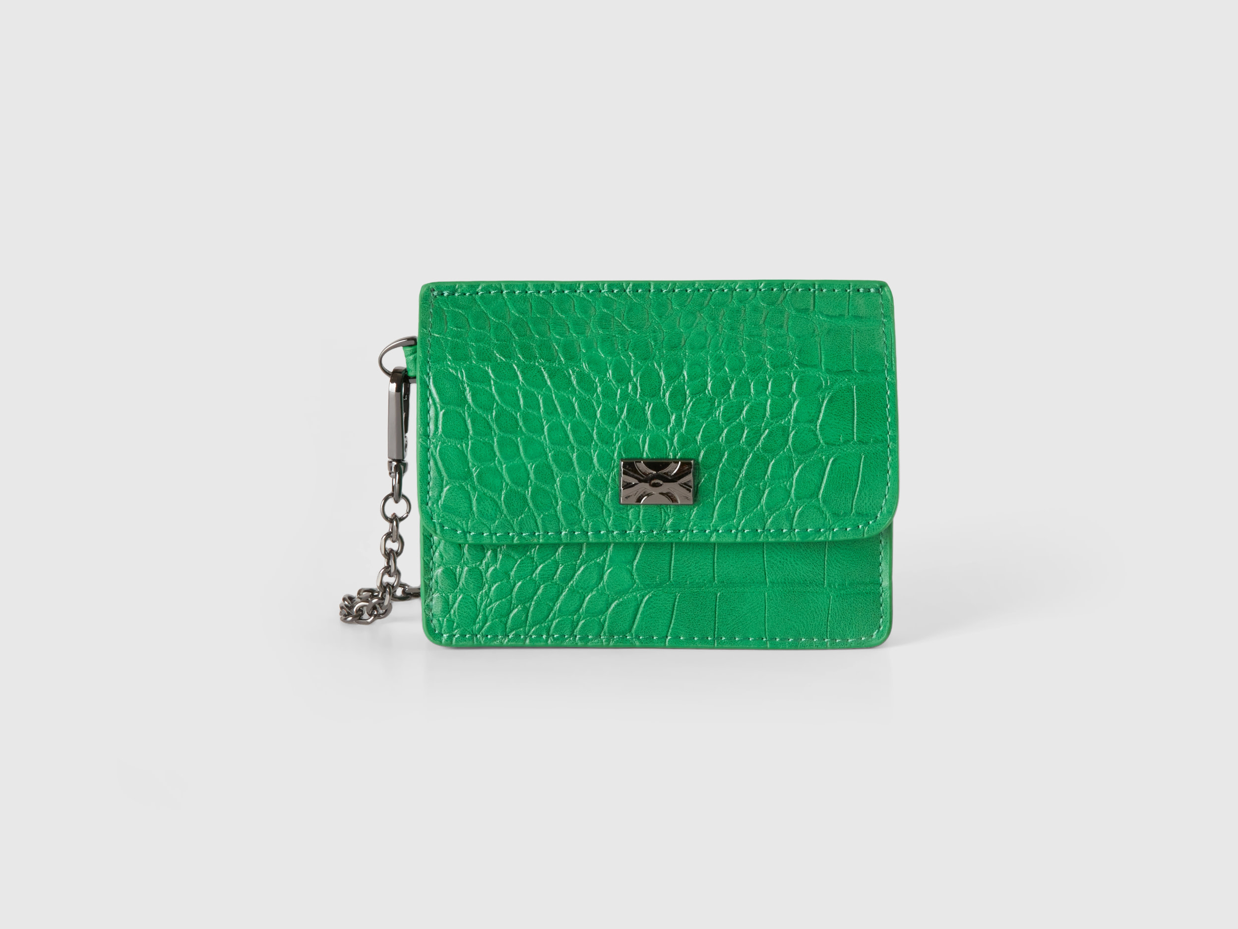Benetton, Wallet And Card Holder In Imitation Leather, size OS, Green, Women