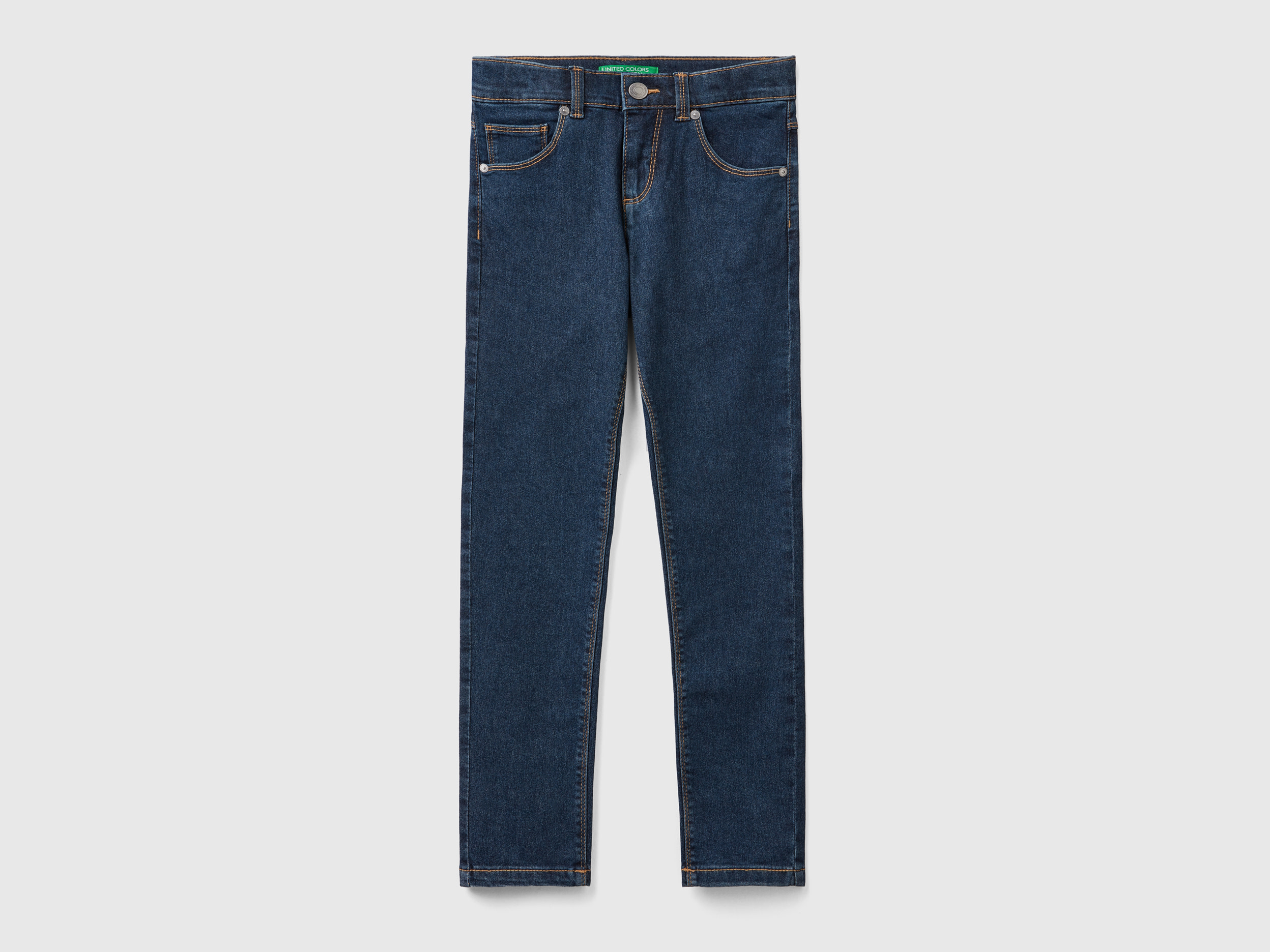 Benetton, Five-pocket Slim Fit Jeans, size S, Dark Blue, Kids