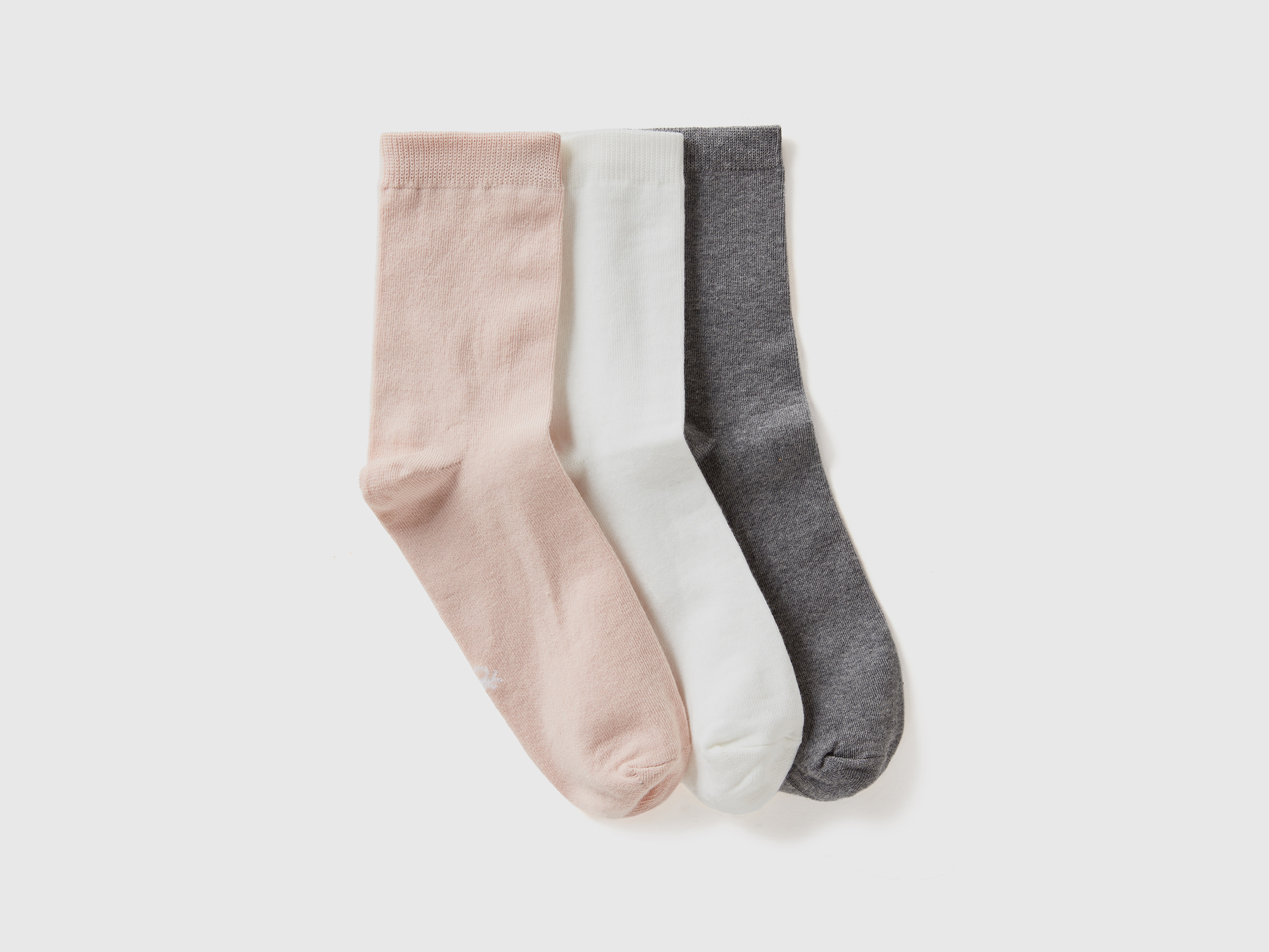 Image of Benetton, Long Sock Set In Stretch Organic Cotton Blend, size 43-46, Multi-color, Women