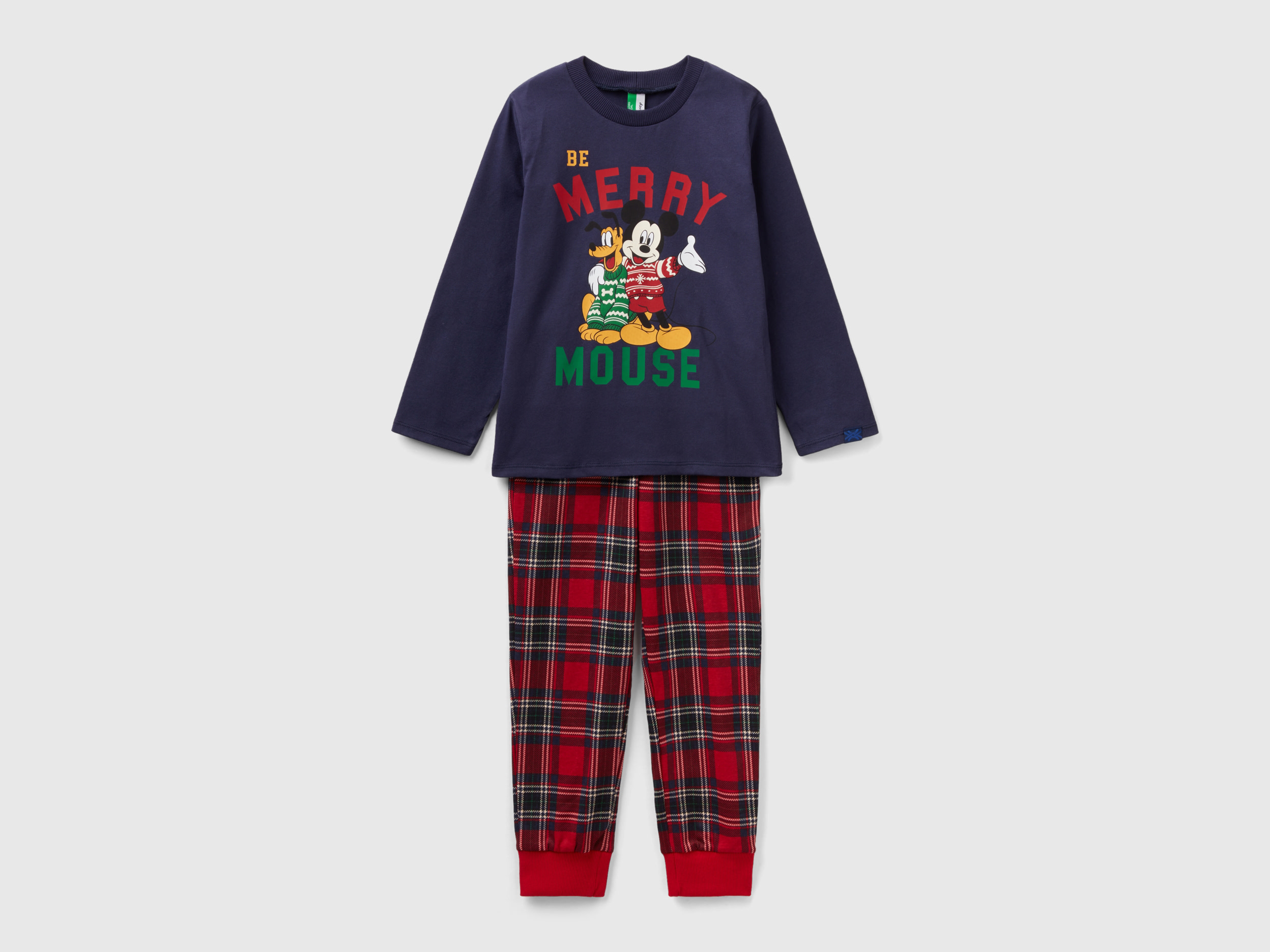 Benetton, Mickey Mouse And Pluto Pyjamas, size XXS, Dark Blue, Kids