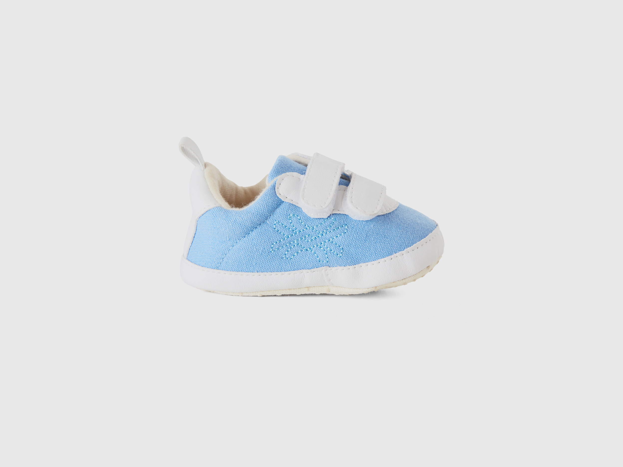 Benetton, First Steps Shoes In Canvas, size 2C, Sky Blue, Kids