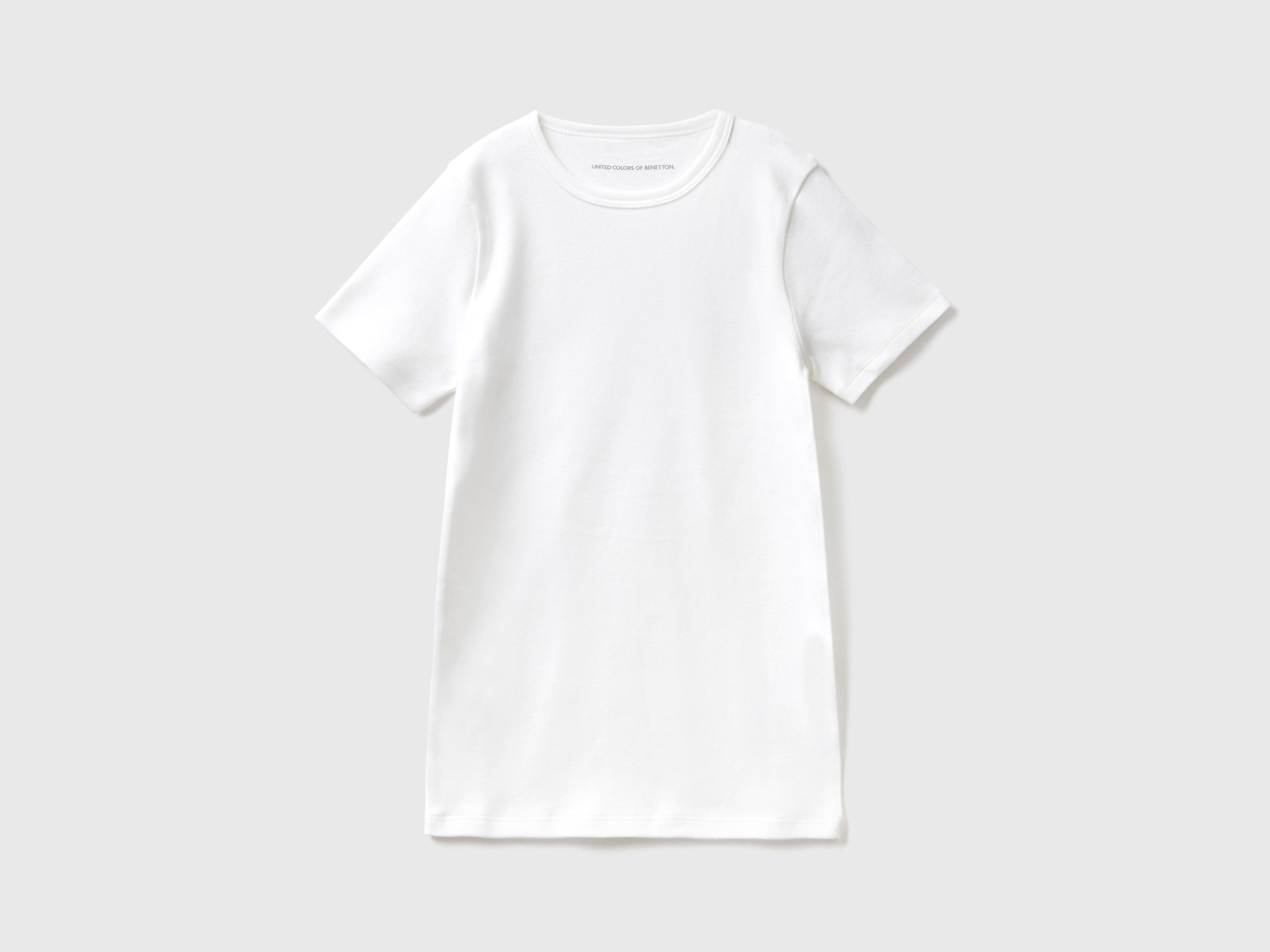 Benetton, Short Sleeve T-shirt In Warm Cotton, size XS, White, Kids