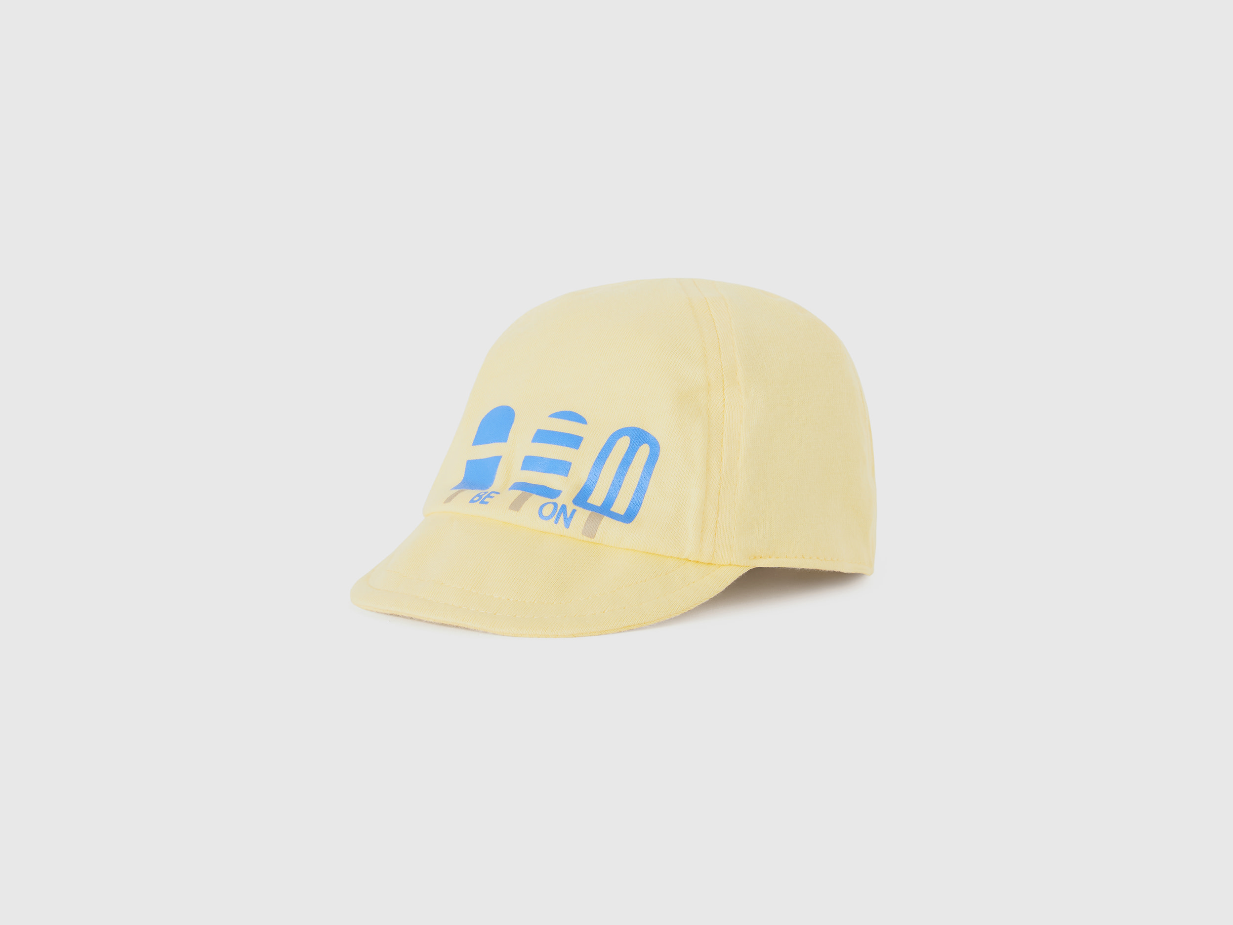 Benetton, Cappello Baseball Con Stampa, Giallo, Bambini