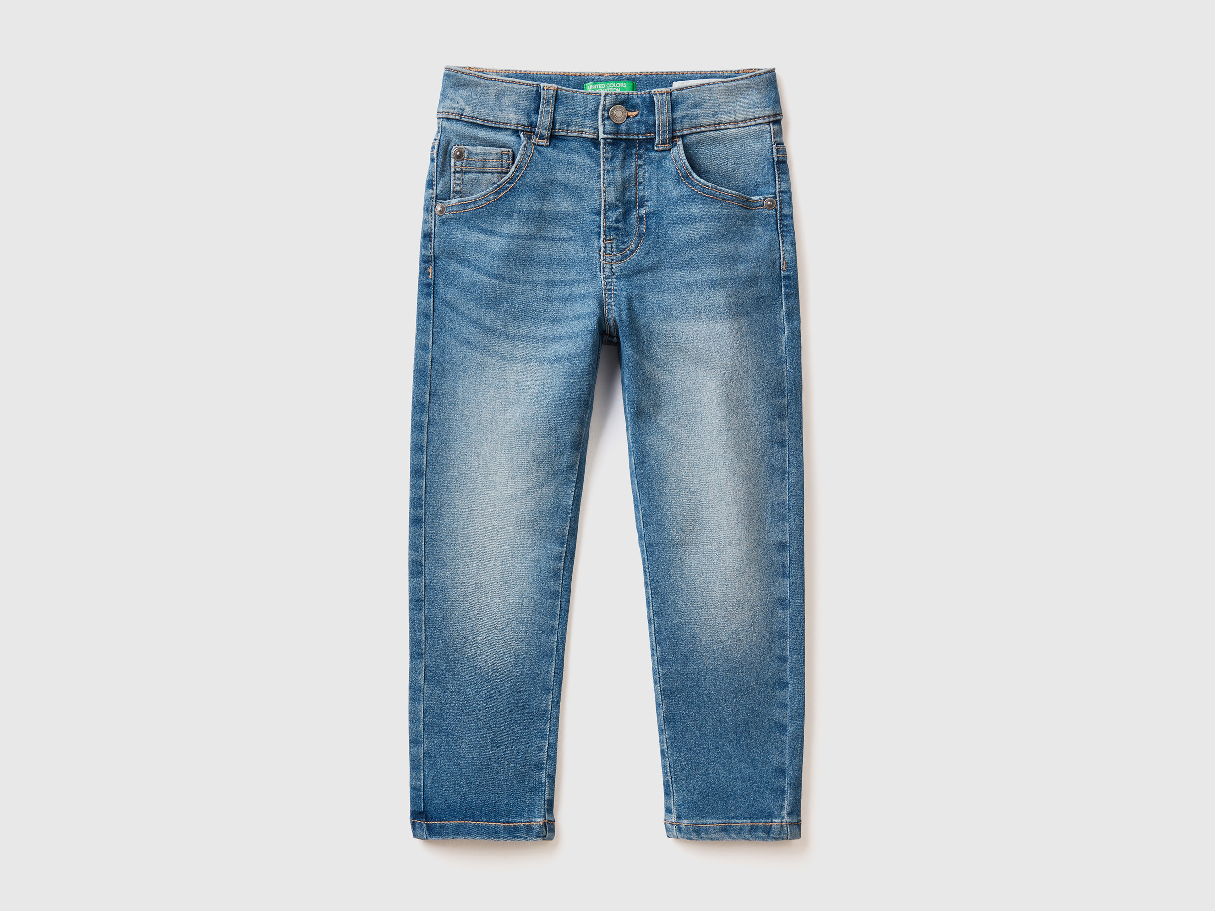 Benetton, Vintage Look Skinny Fit Jeans, size 18-24, Sky Blue, Kids