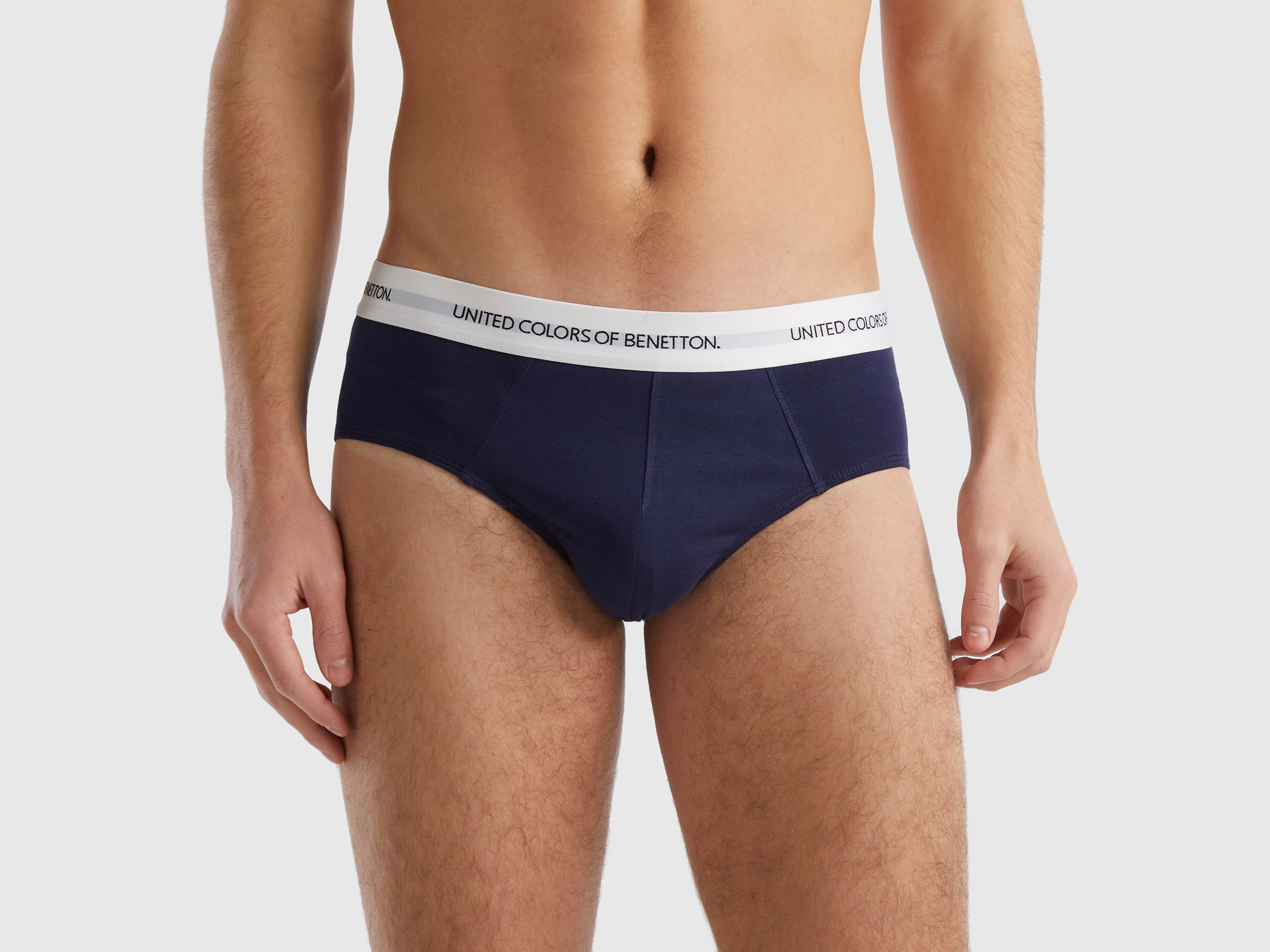 Benetton, Underwear In Stretch Organic Cotton, size XL, Dark Blue, Men