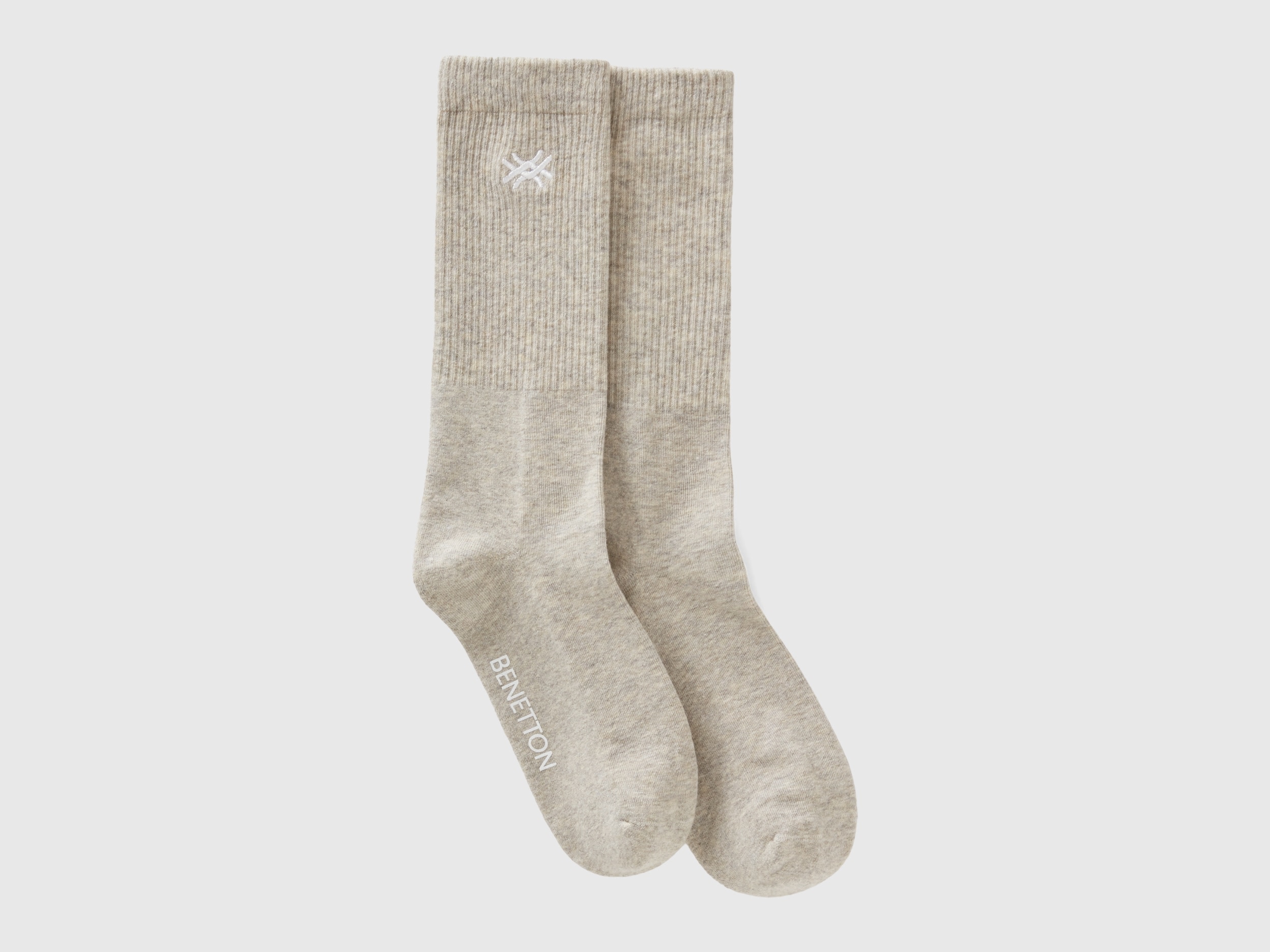 Benetton, Sporty Socks In Organic Cotton Blend, size 8-11, Gray, Women
