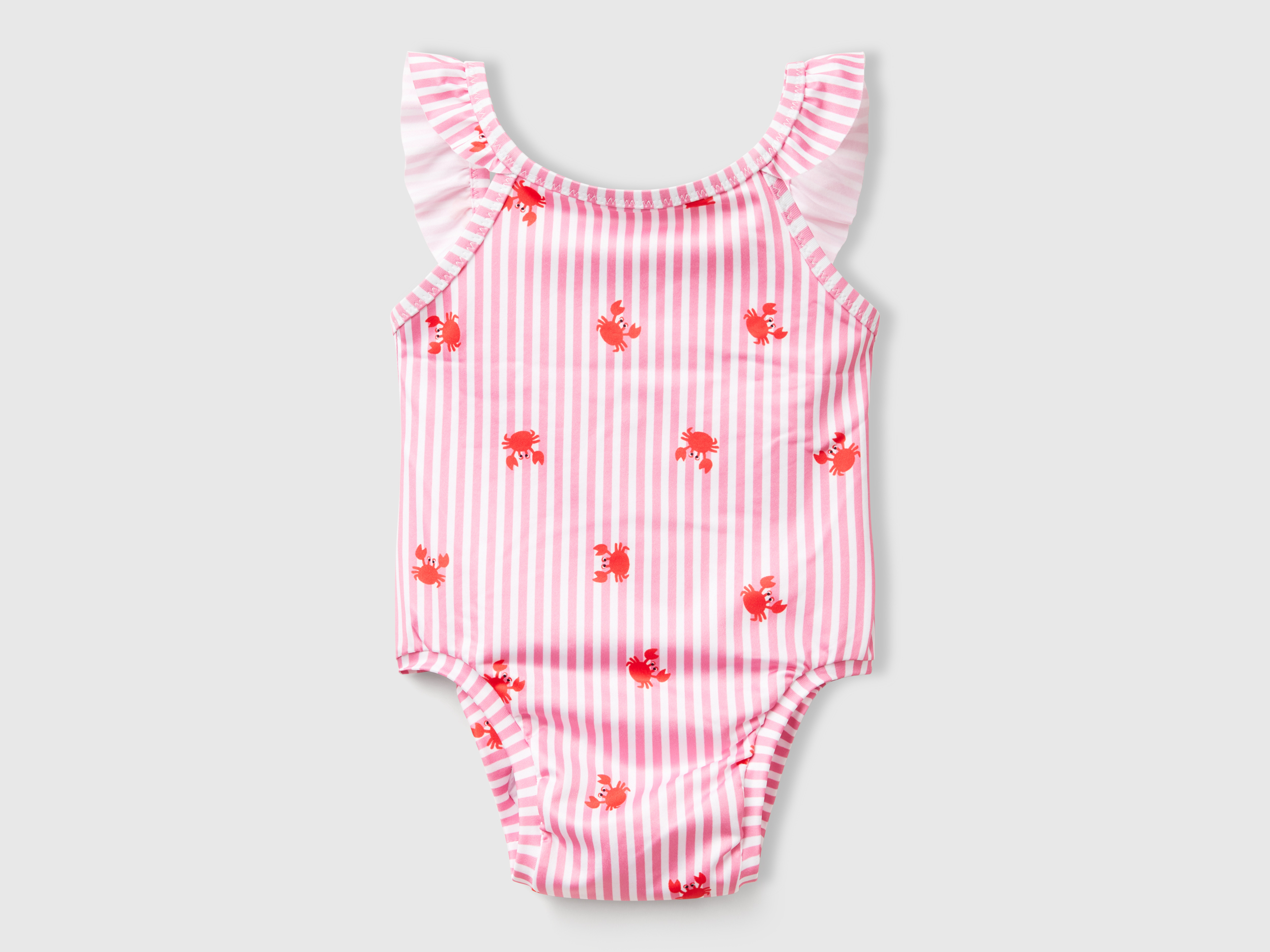 Benetton, Maillot De Bain Une Pièce Rayé Avec Crabes, taille 9-12, Rose, Enfants - United Colors of Benetton - Modalova
