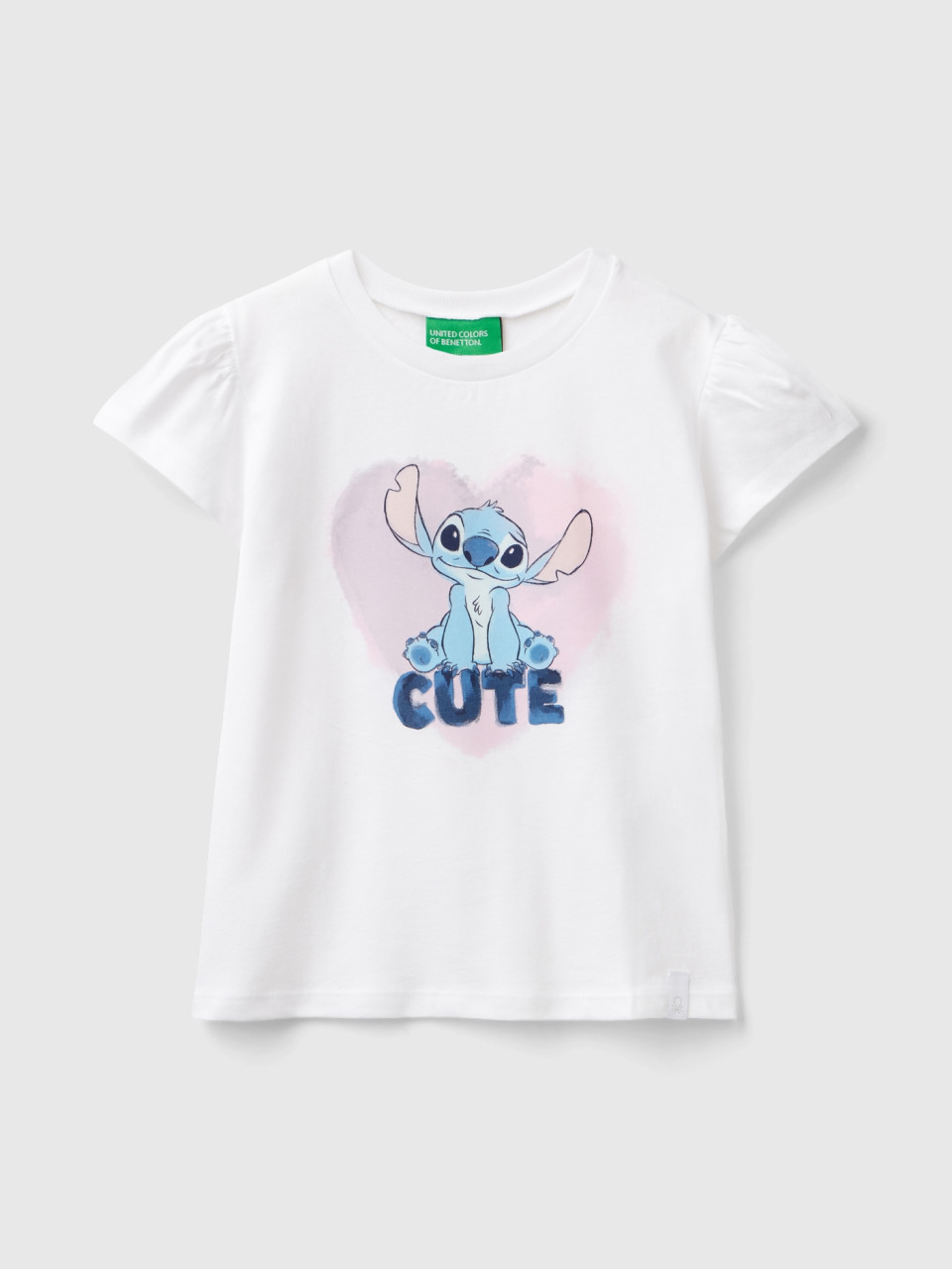 Benetton, Camiseta ©disney Lilo & Stitch Regular Fit, Blanco, Niños