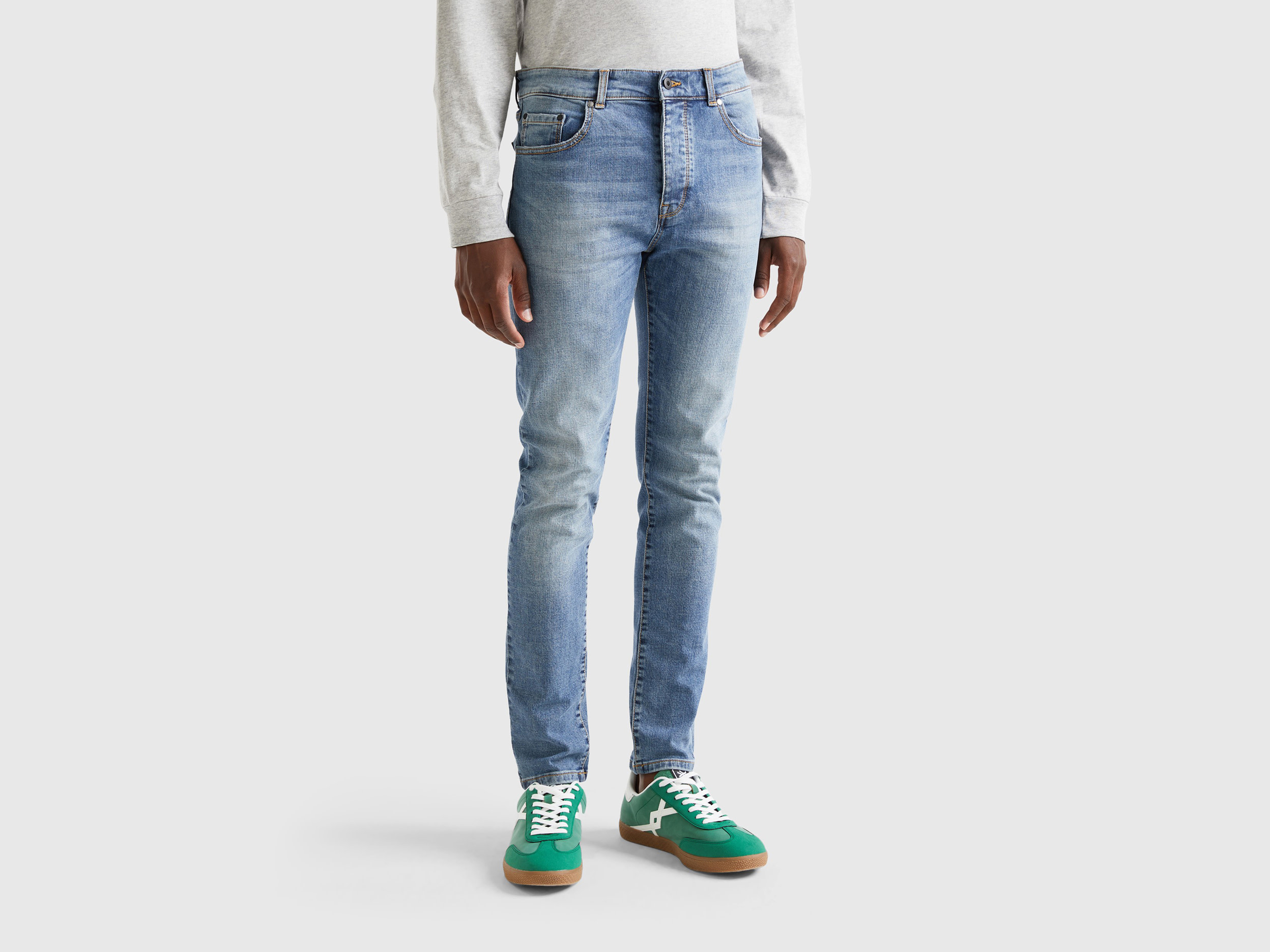 Benetton, Skinny Fit Jeans, size 35, Light Blue, Men
