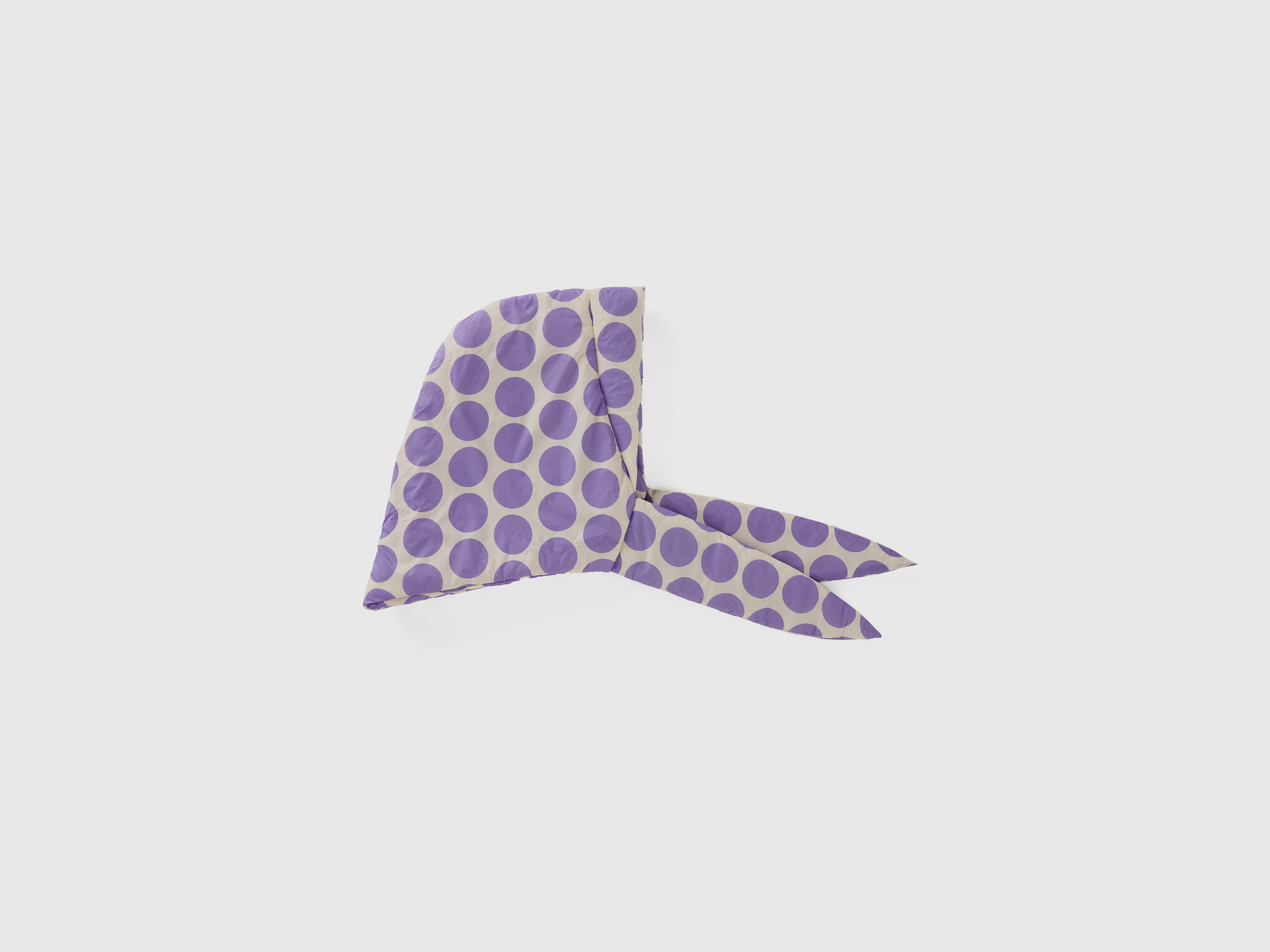 Benetton, White Scarf With Lilac Polka Dots, size OS, Lilac, Women