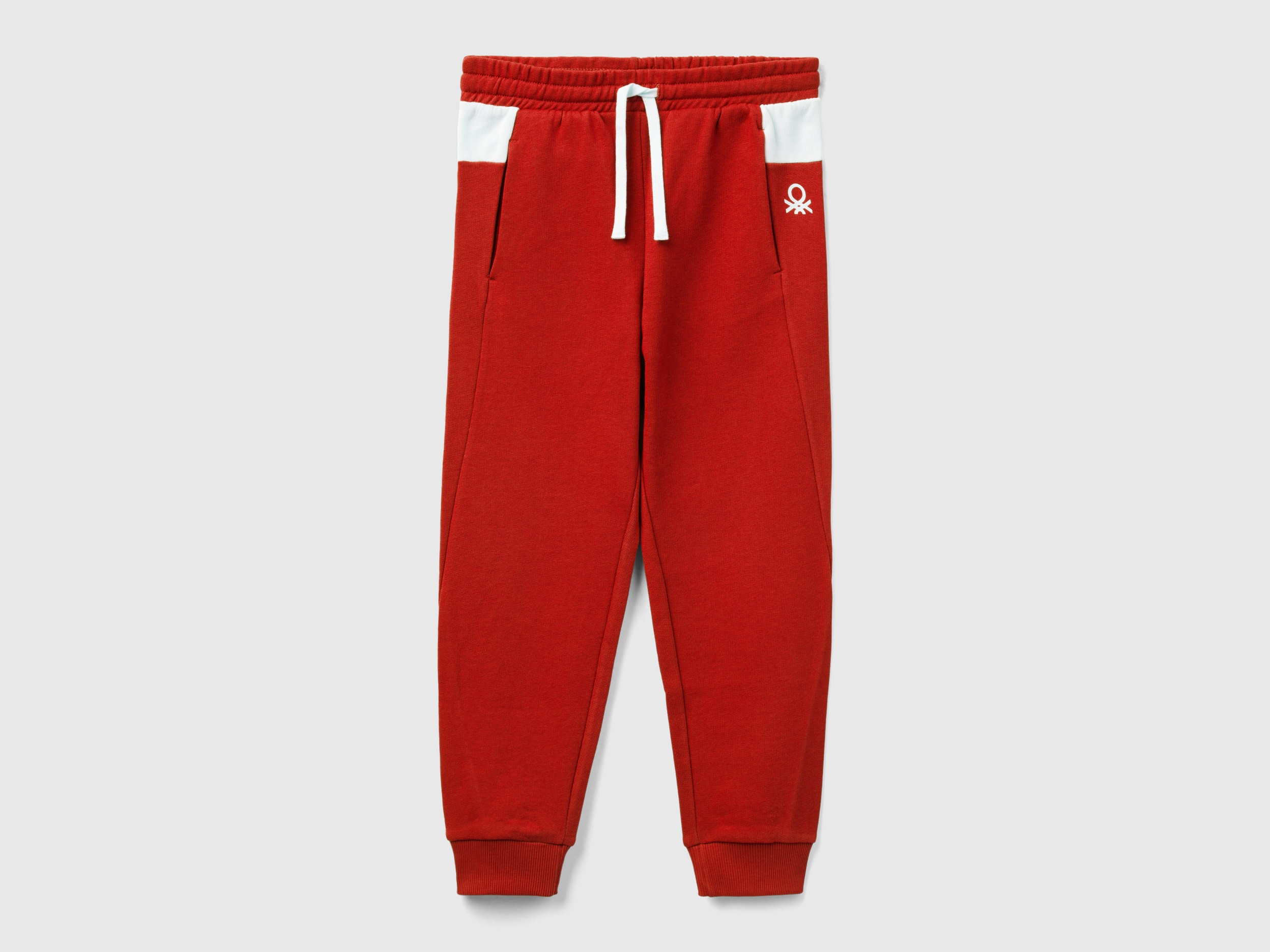 Image of Benetton, Sweat Joggers In Organic Cotton, size 2XL, Red, Kids