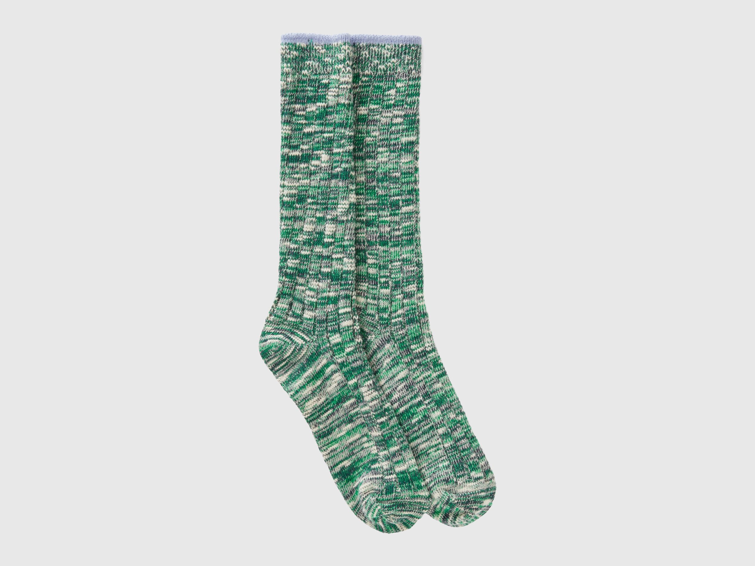 Benetton, Sock Set In Organic Stretch Cotton Blend, size 3-7, Green, Women