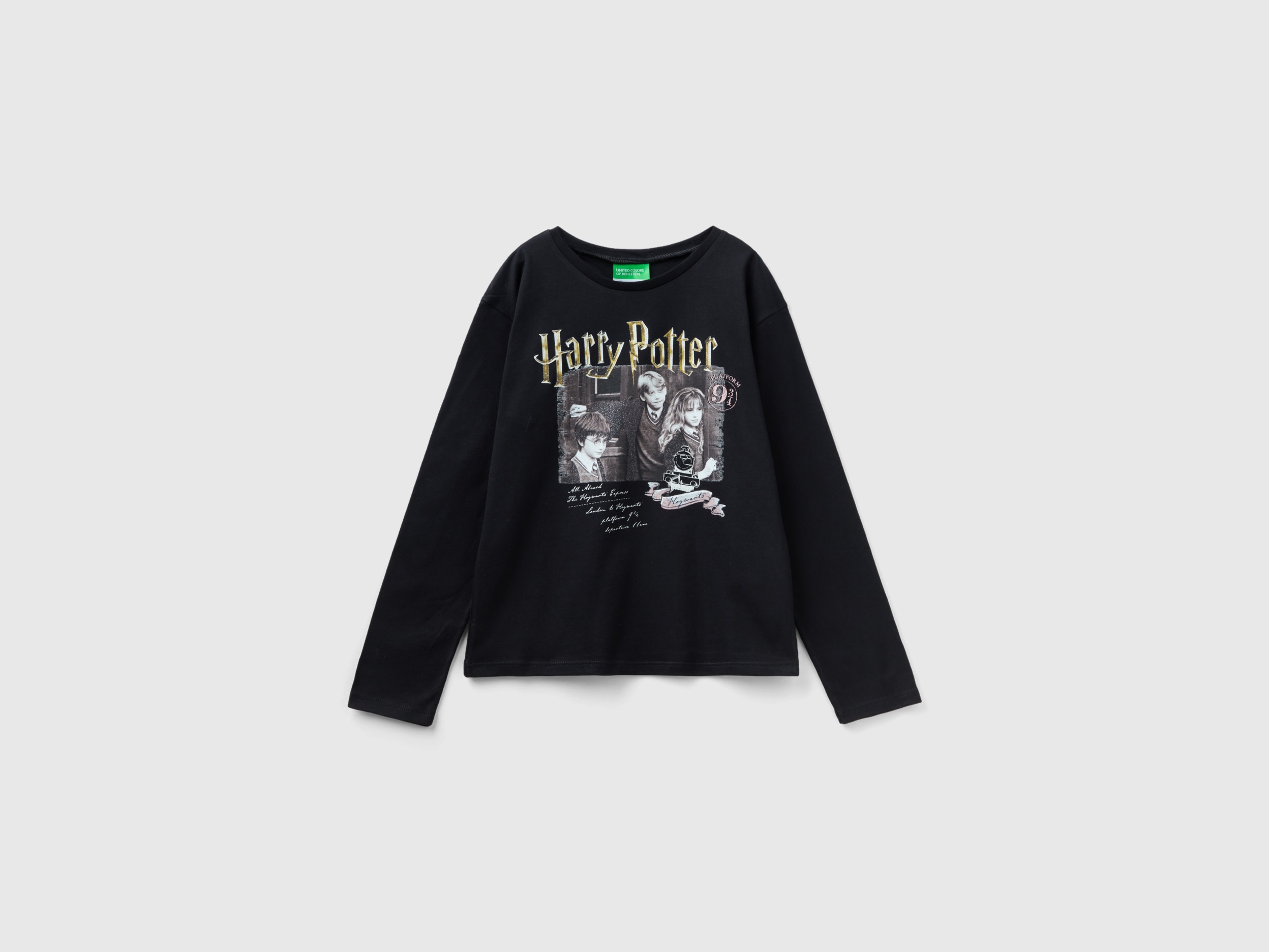 Benetton, Long Sleeve Harry Potter T-shirt, size 3XL, Black, Kids