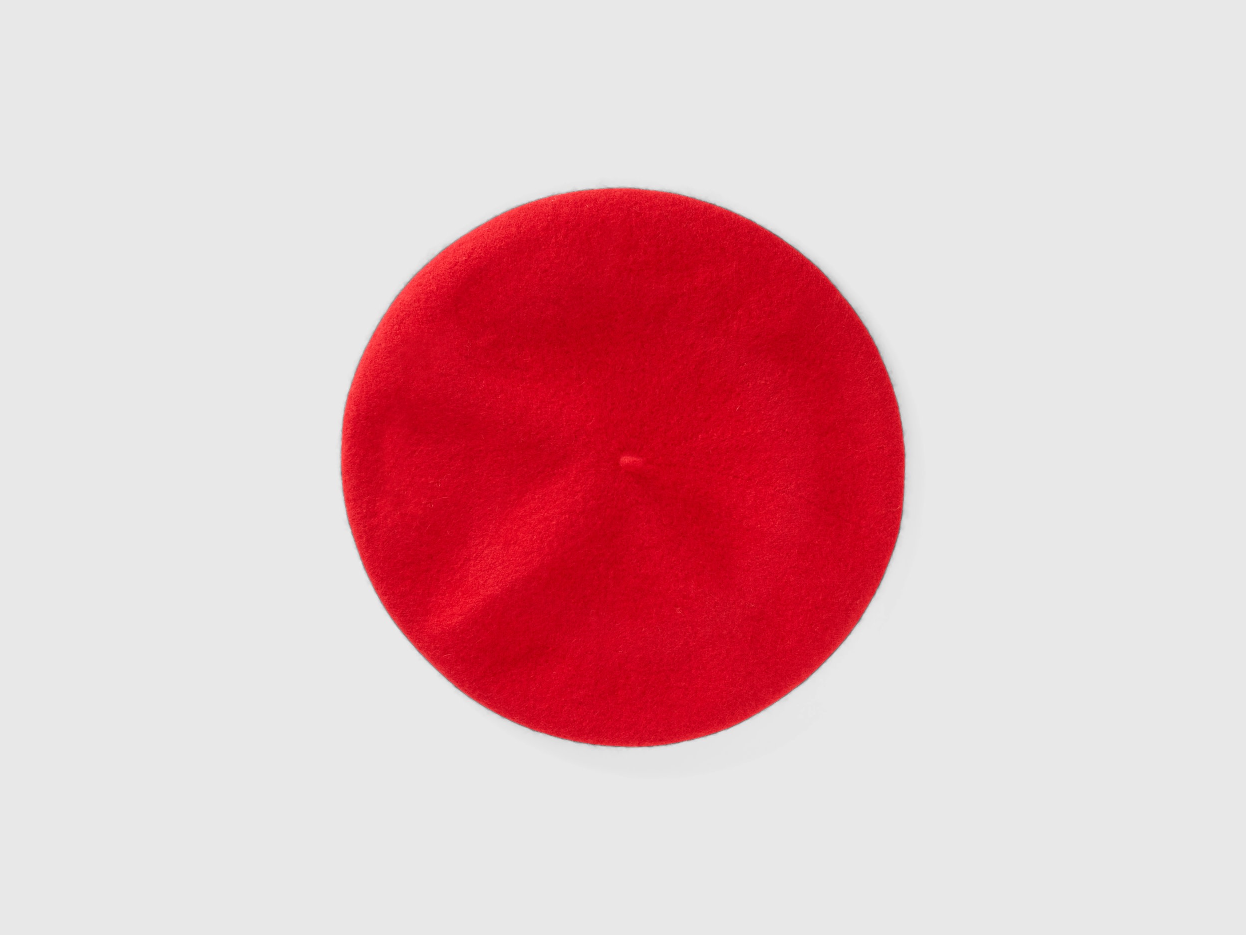 Benetton, Classic Beret In Wool Blend, size OS, Red, Women