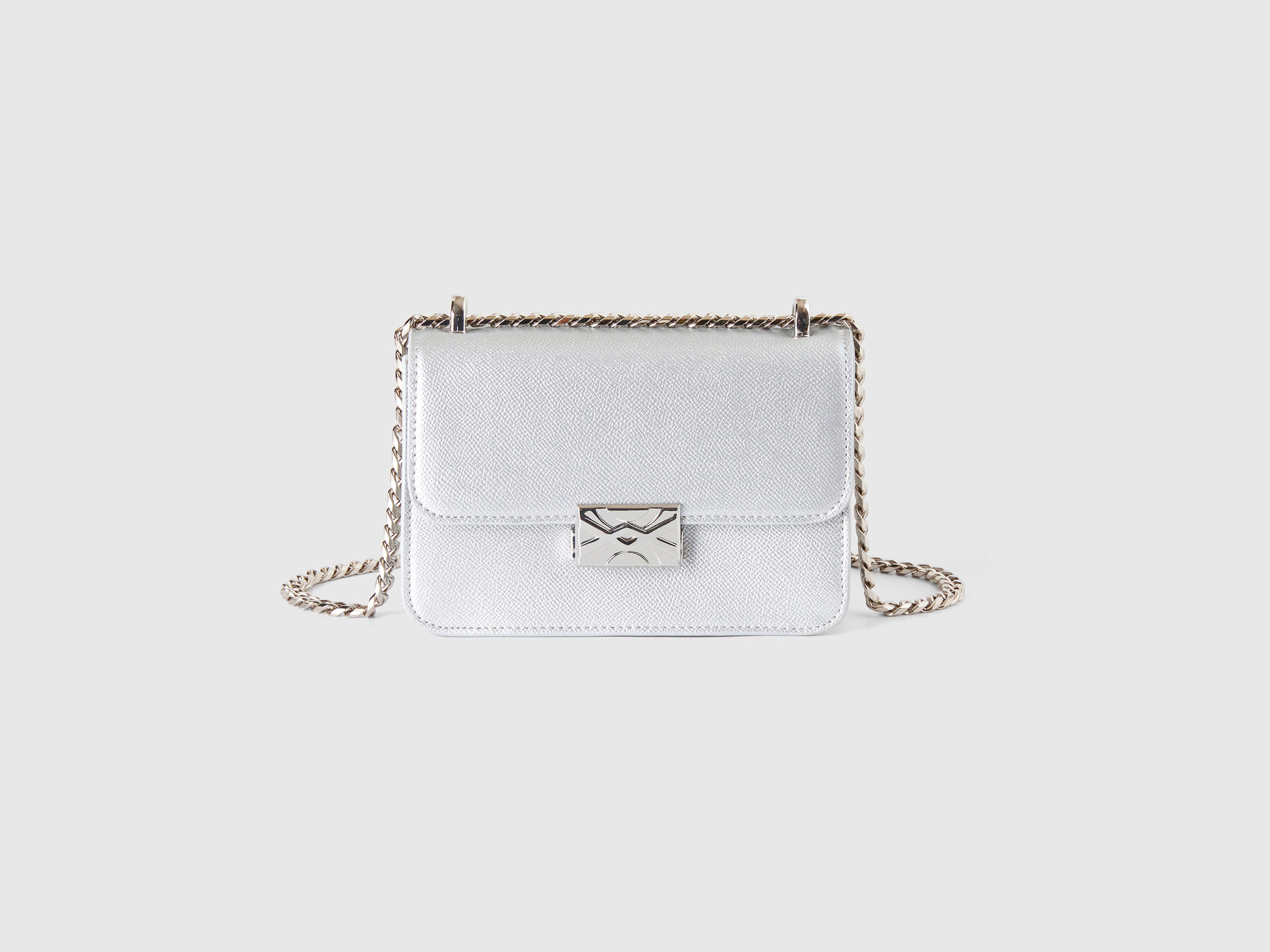 Benetton, Be Bag Piccola Argento, Argento, Donna