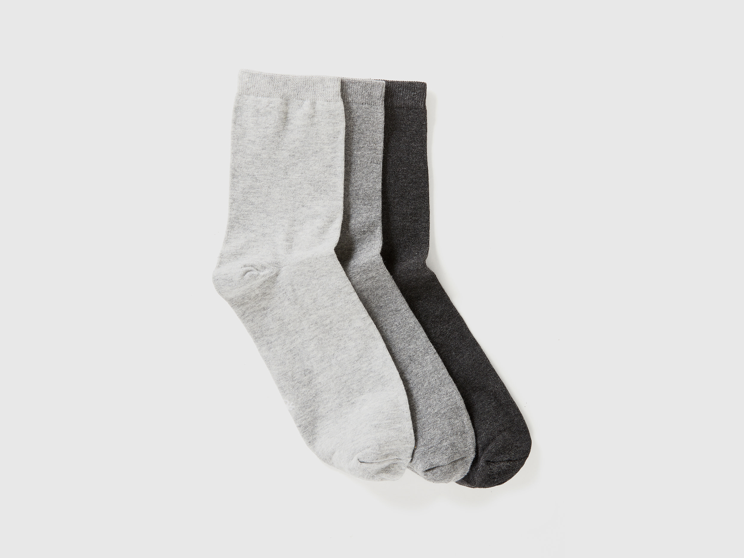 Image of Benetton, Long Sock Set In Stretch Organic Cotton Blend, size 36-38, Gray, Women