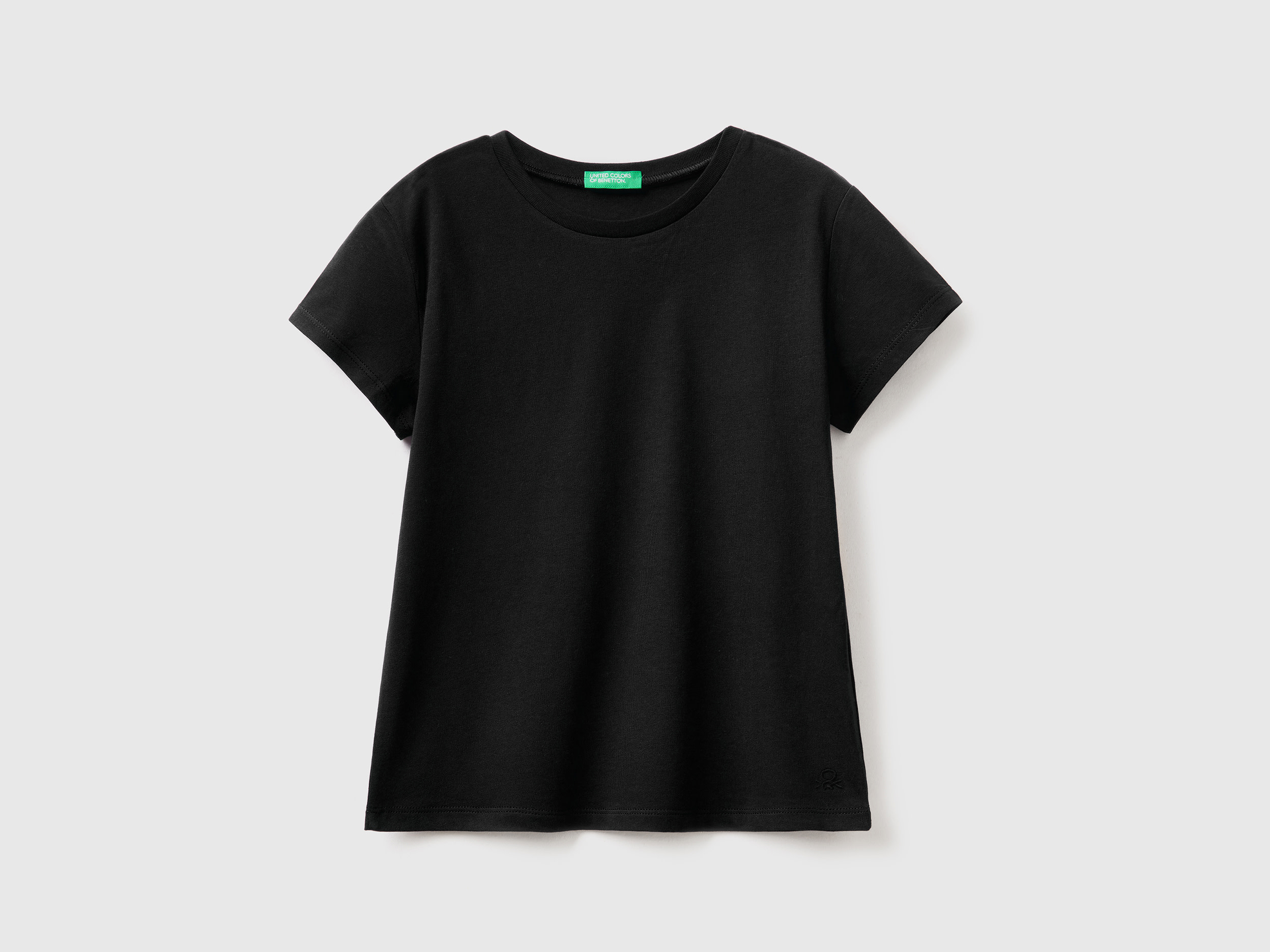 Benetton, T-shirt In Pure Organic Cotton, size M, Black, Kids