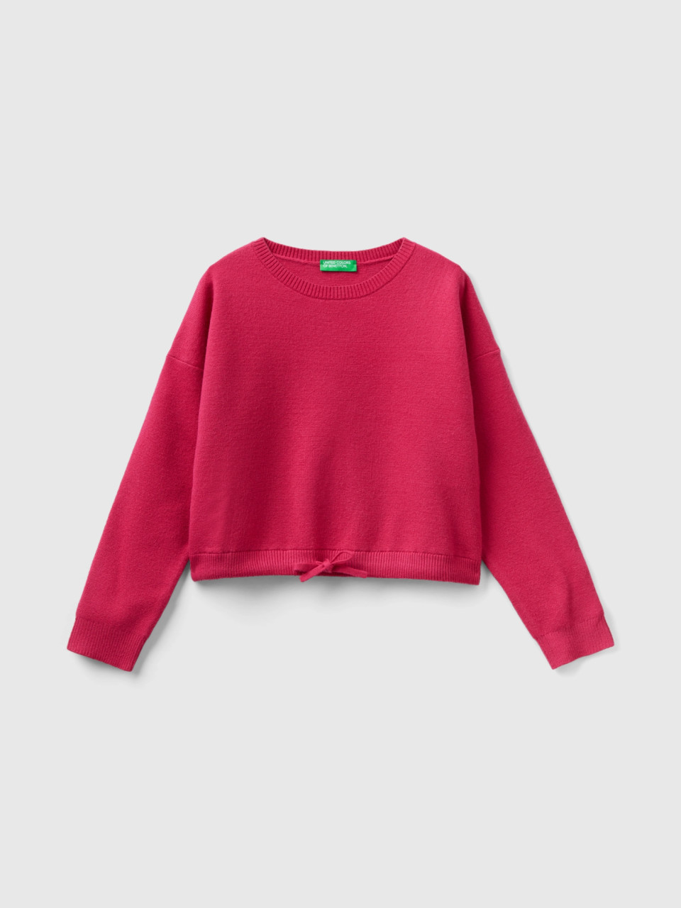 Benetton, Sweater With Drawstring, Cyclamen, Kids