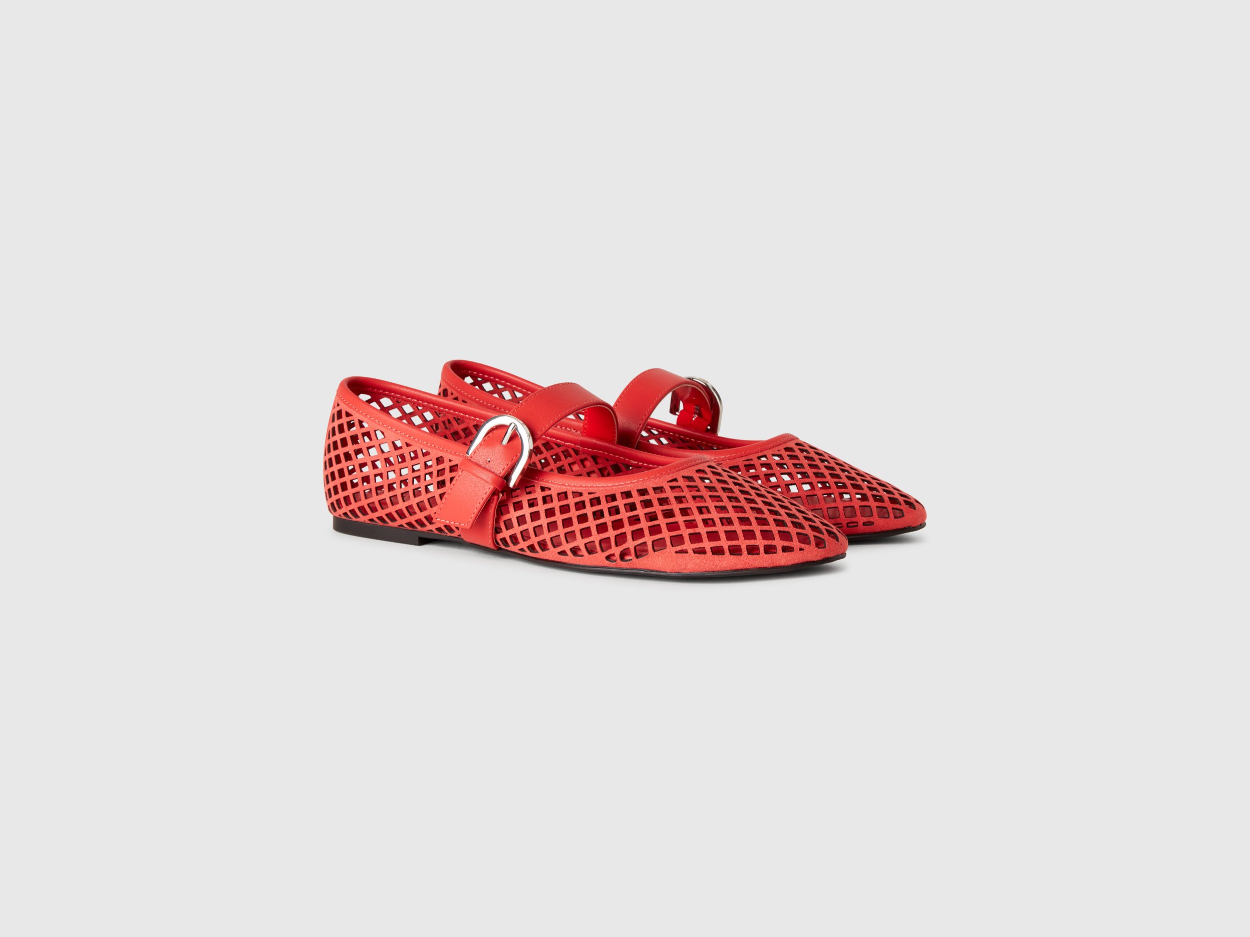 Benetton, Μπαλαρίνες Με Δίχτυ, size 39, Κεραμιδι, Γυναικεία φωτογραφία