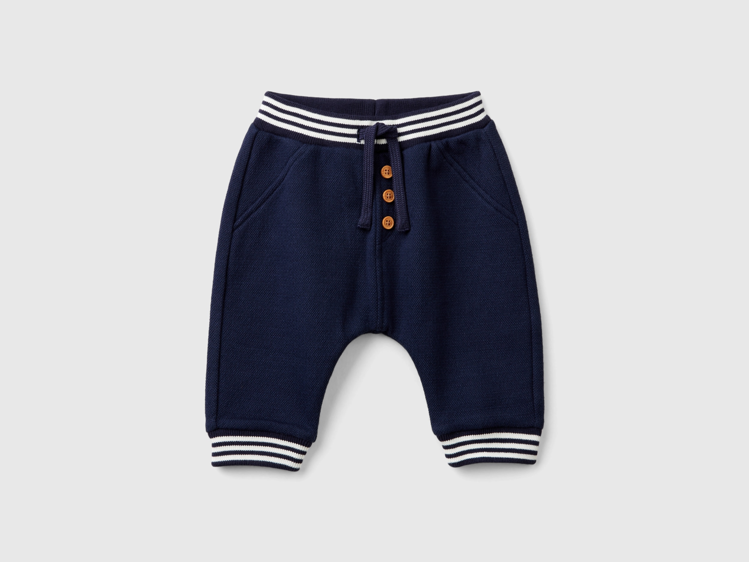 Benetton, Pantaloni In Felpa, Blu Scuro, Bambini