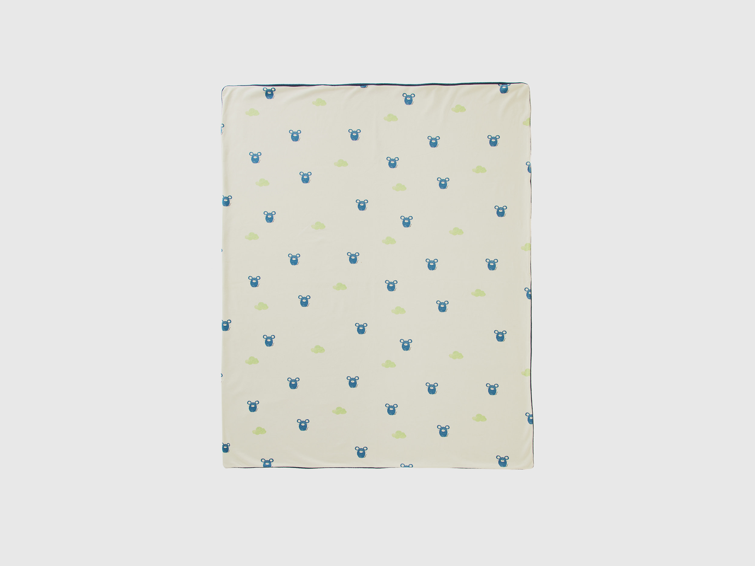 Benetton, Copertina Baby Con Stampa Animaletti, Avio, Bambini