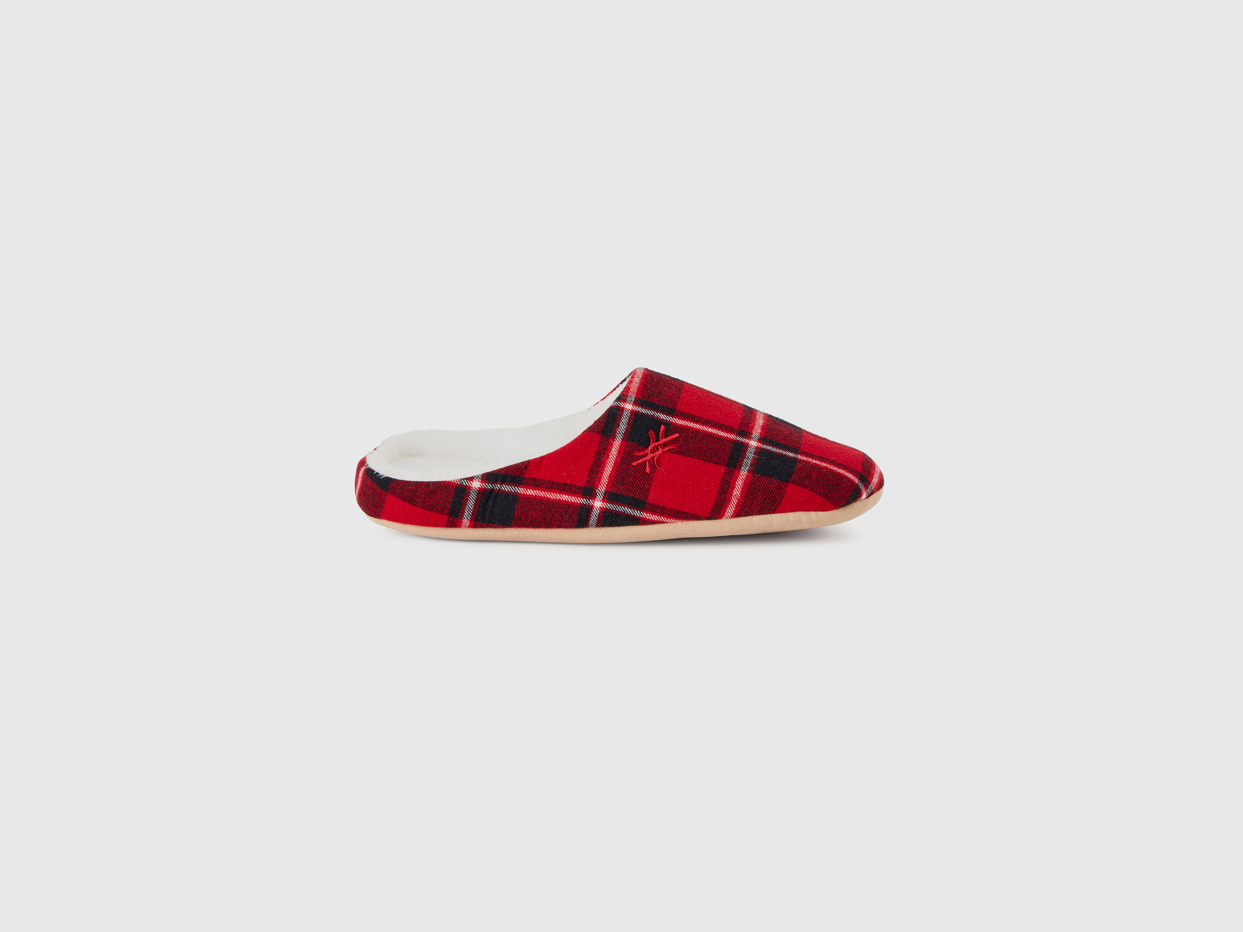 benetton, chaussons tartan, taille 38-39, rouge, femme