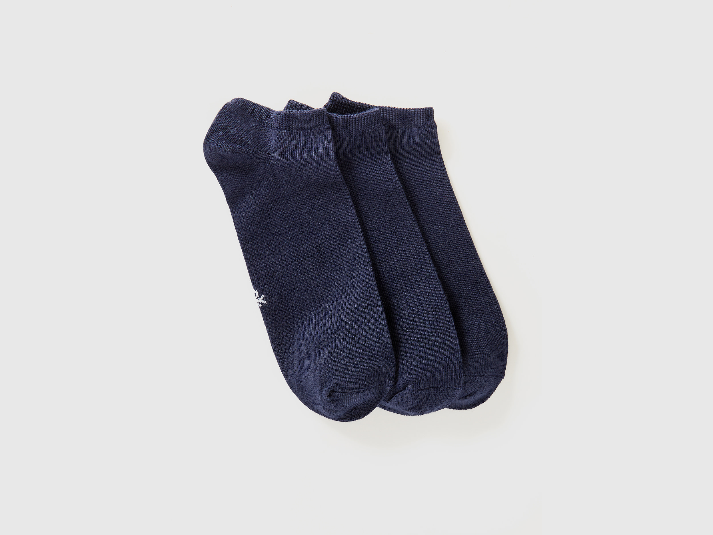 Benetton, Tre Paia Di Calzini Corti, Blu Scuro, Donna