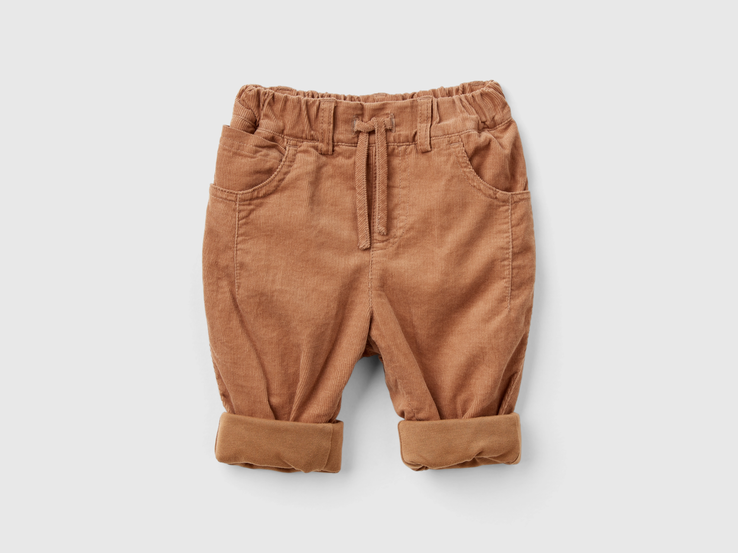 Benetton, Samthose Mit Tunnelzug, size 74, Camel, unisex