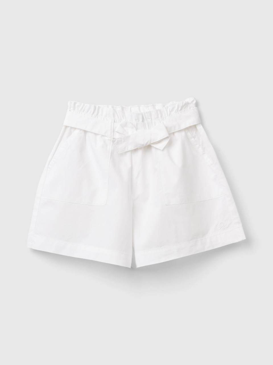 Benetton, Paperbag Shorts, White, Kids