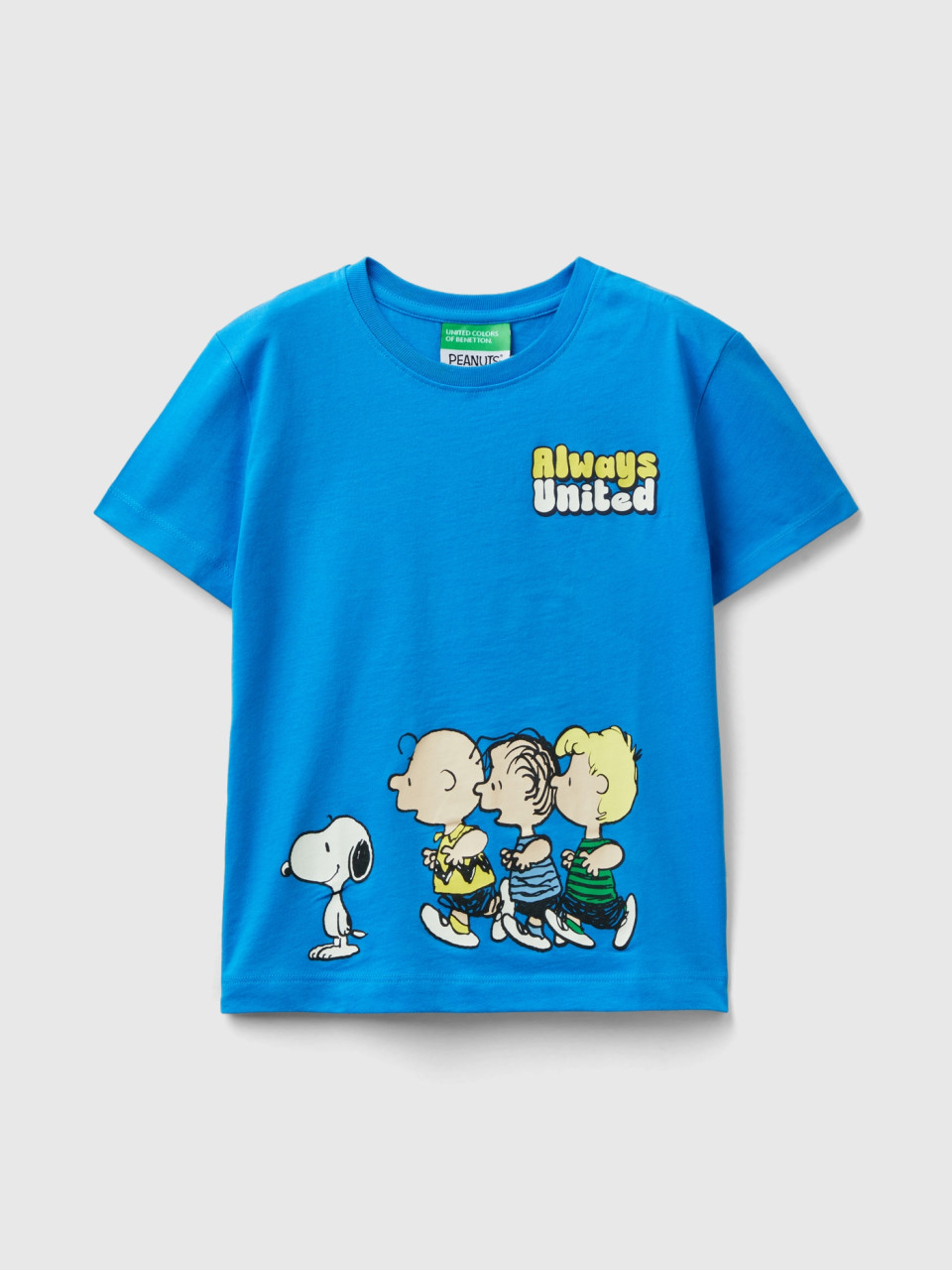 Benetton, ©peanuts T-shirt In Pure Cotton, Blue, Kids