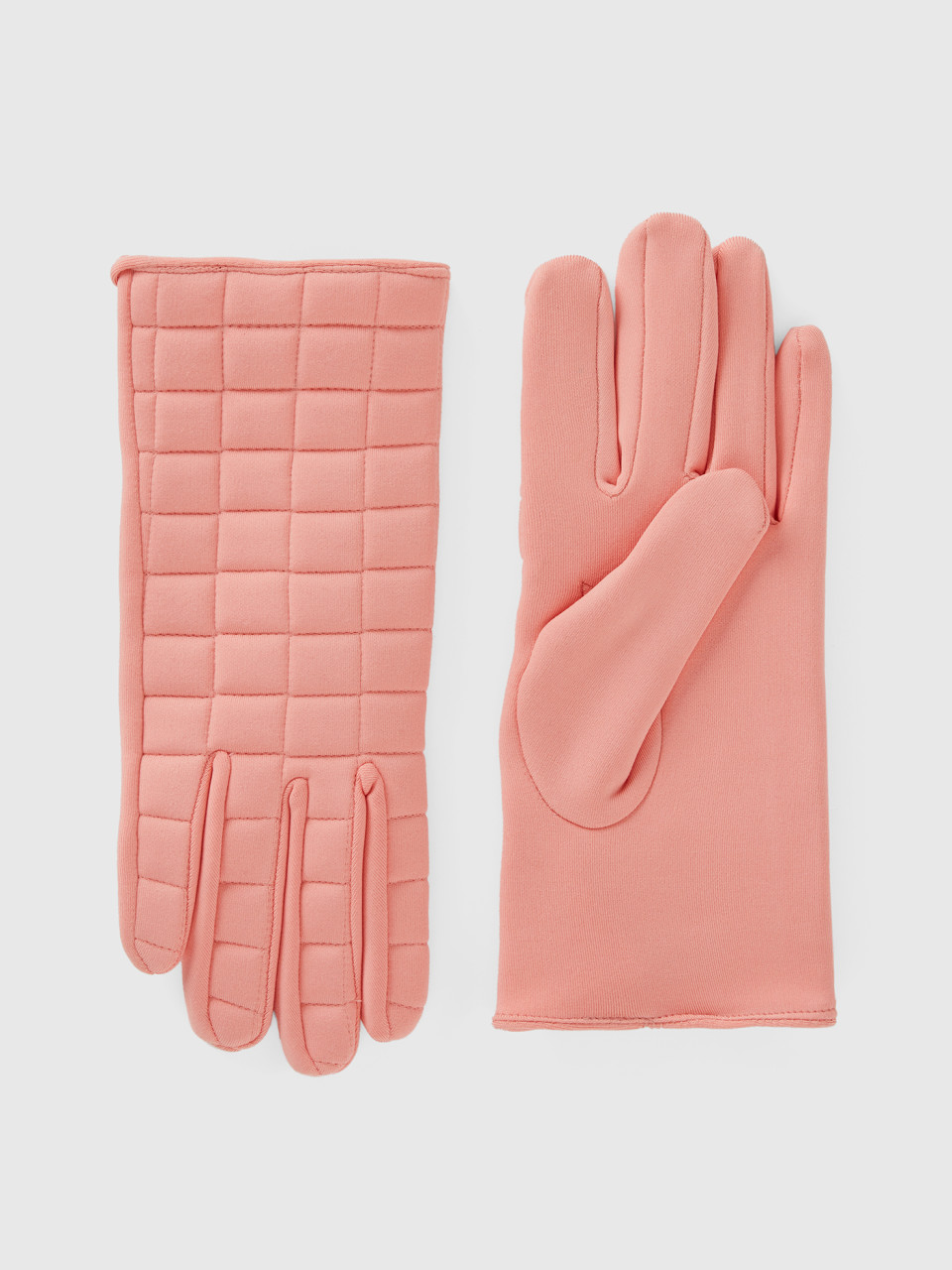 Benetton, Padded Nylon Gloves, Pink, Women