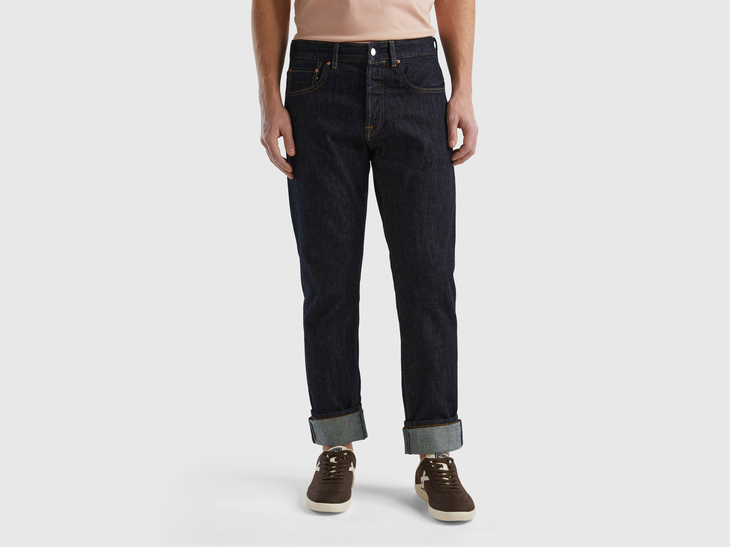 Benetton, Selvedge Denim Jeans, size 40, Black, Men