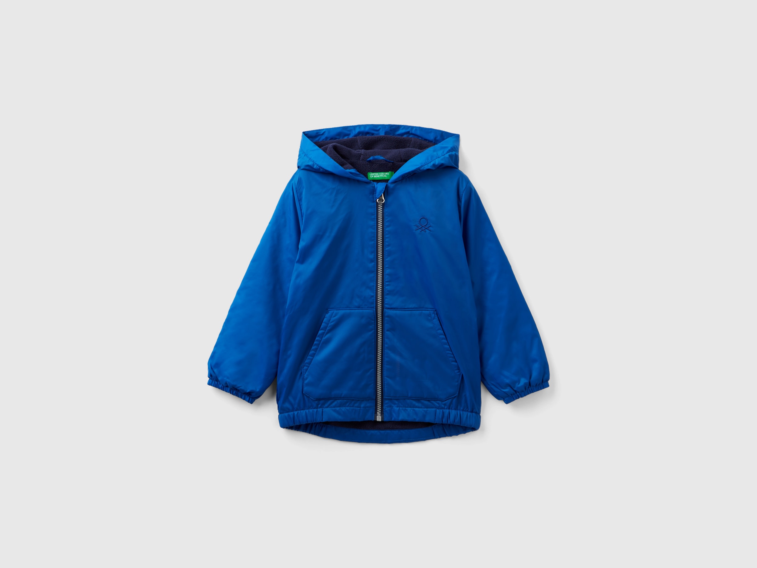 Benetton, Jacket With Oversized Hood, size 18-24, Bright Blue, Kids