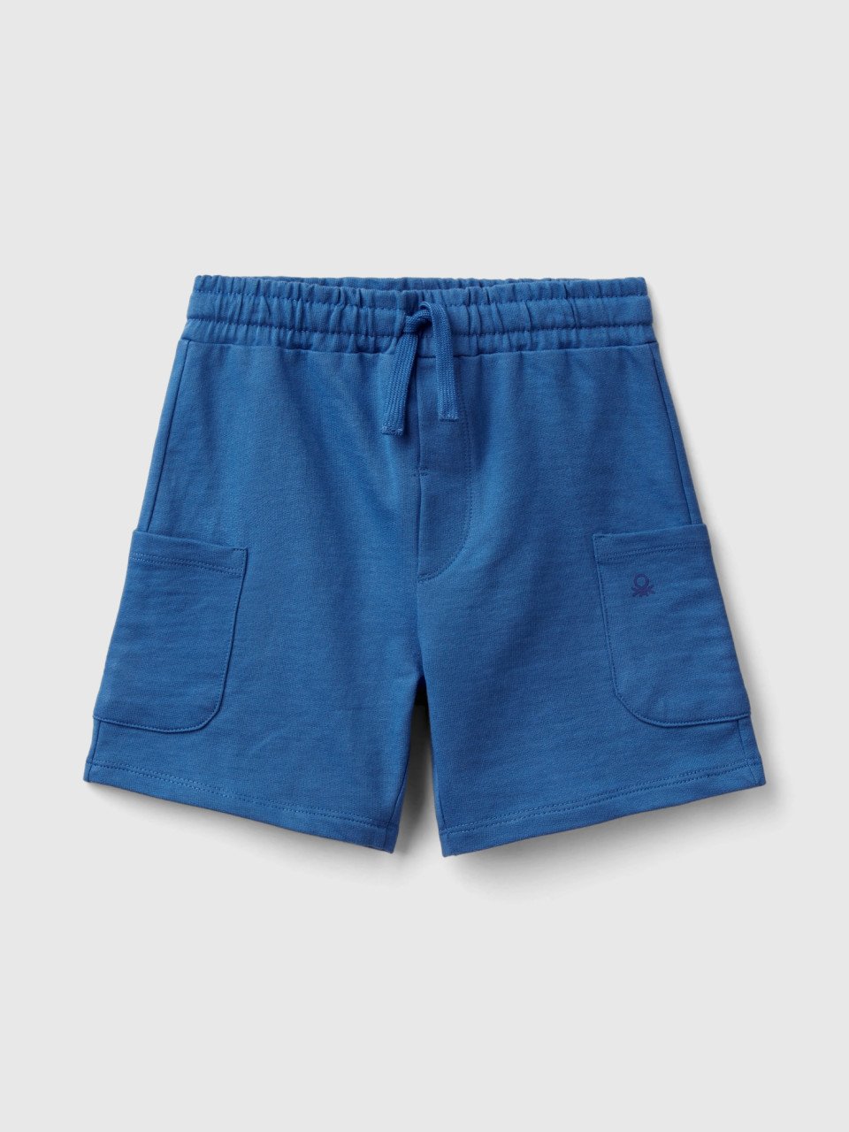 Benetton, Cargo Shorts In Organic Cotton, Blue, Kids