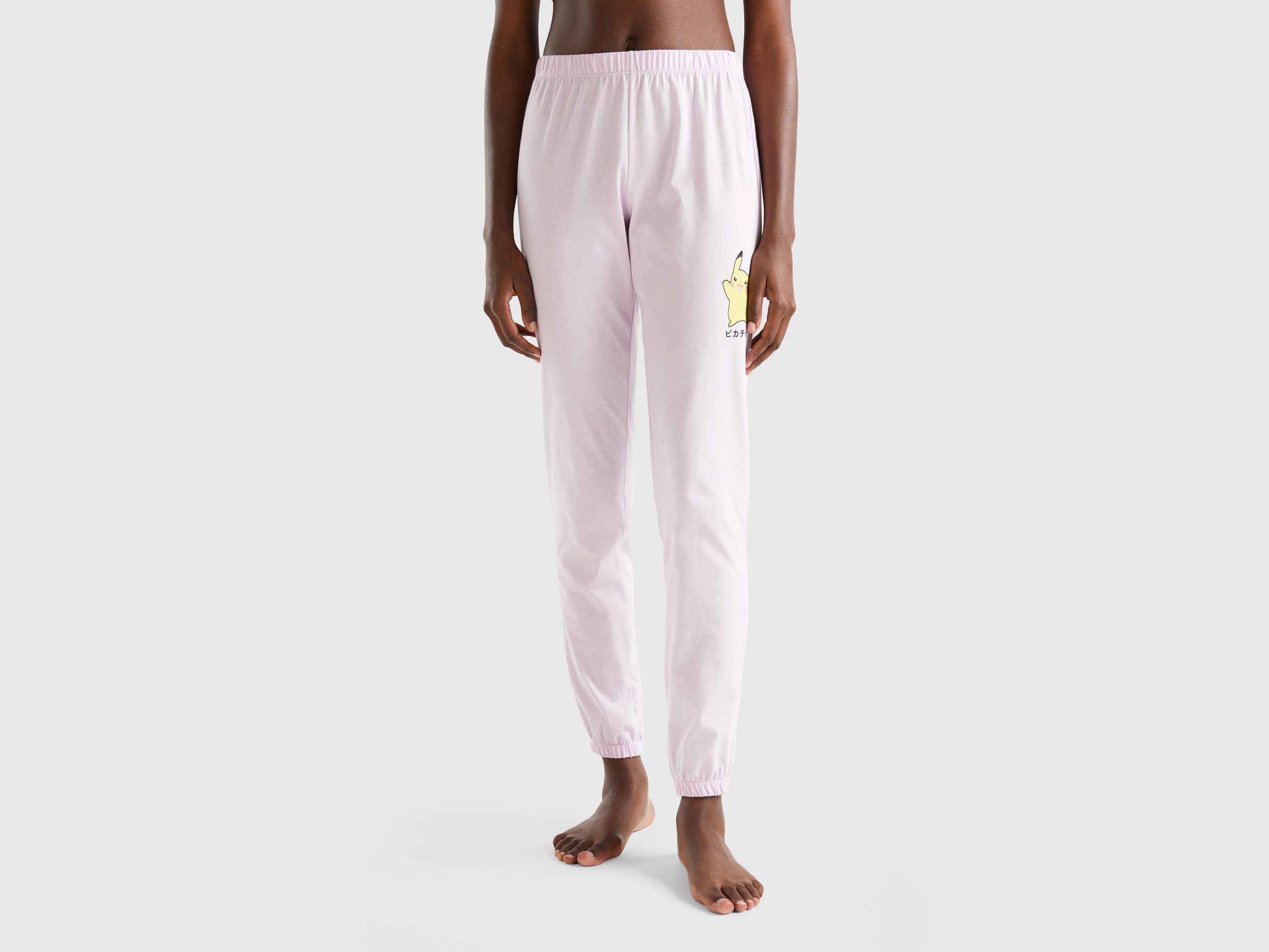 Benetton, Pokemon Trousers In Long Fiber Cotton, size S, Lilac, Women